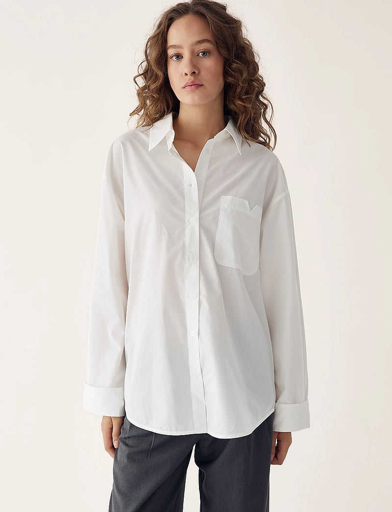 Noella - N-Marlon Shirt - long-sleeved shirts - white - 0