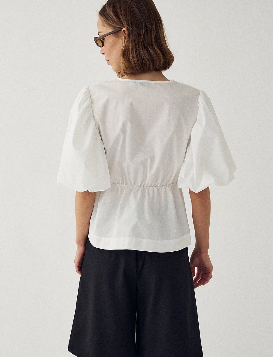 Noella - N-Magdalena Blouse - kurzärmelige blusen - white - 3