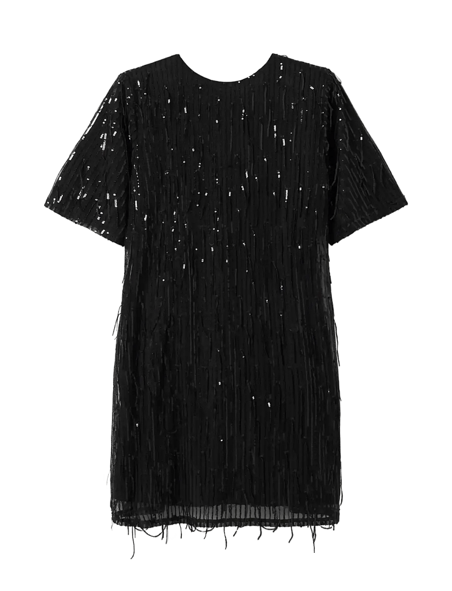 Noella - Leeann Dress - paljettklänningar - black - 1