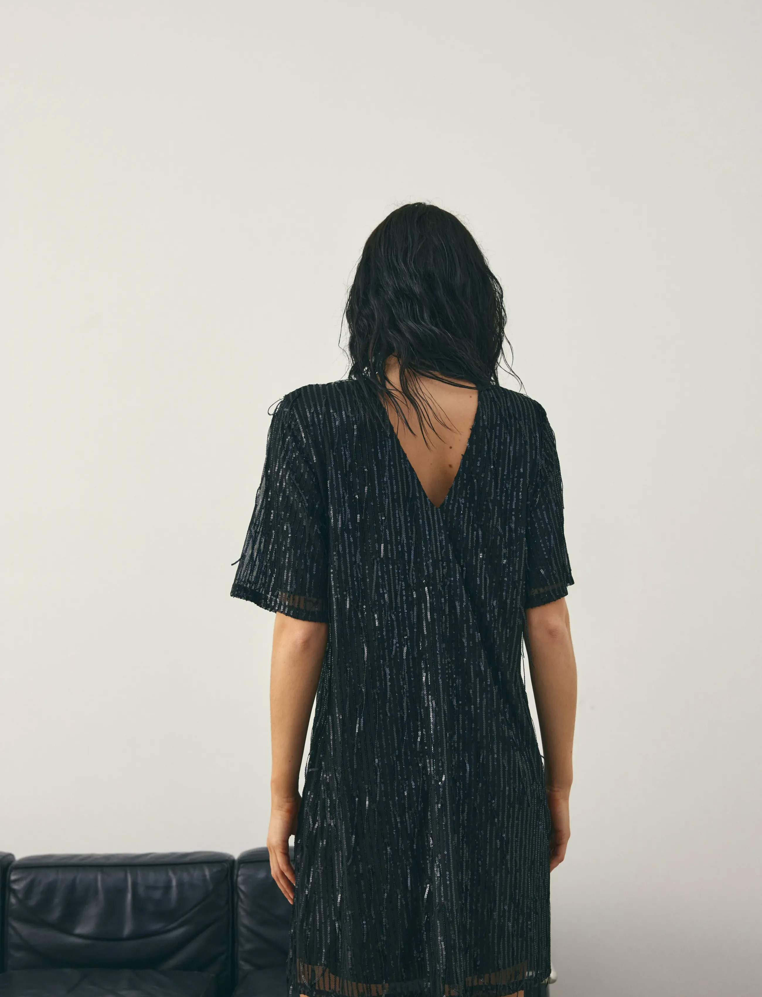 Noella - Leeann Dress - paljettklänningar - black - 4