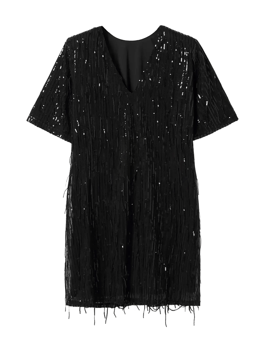 Noella - Leeann Dress - paljettklänningar - black - 2