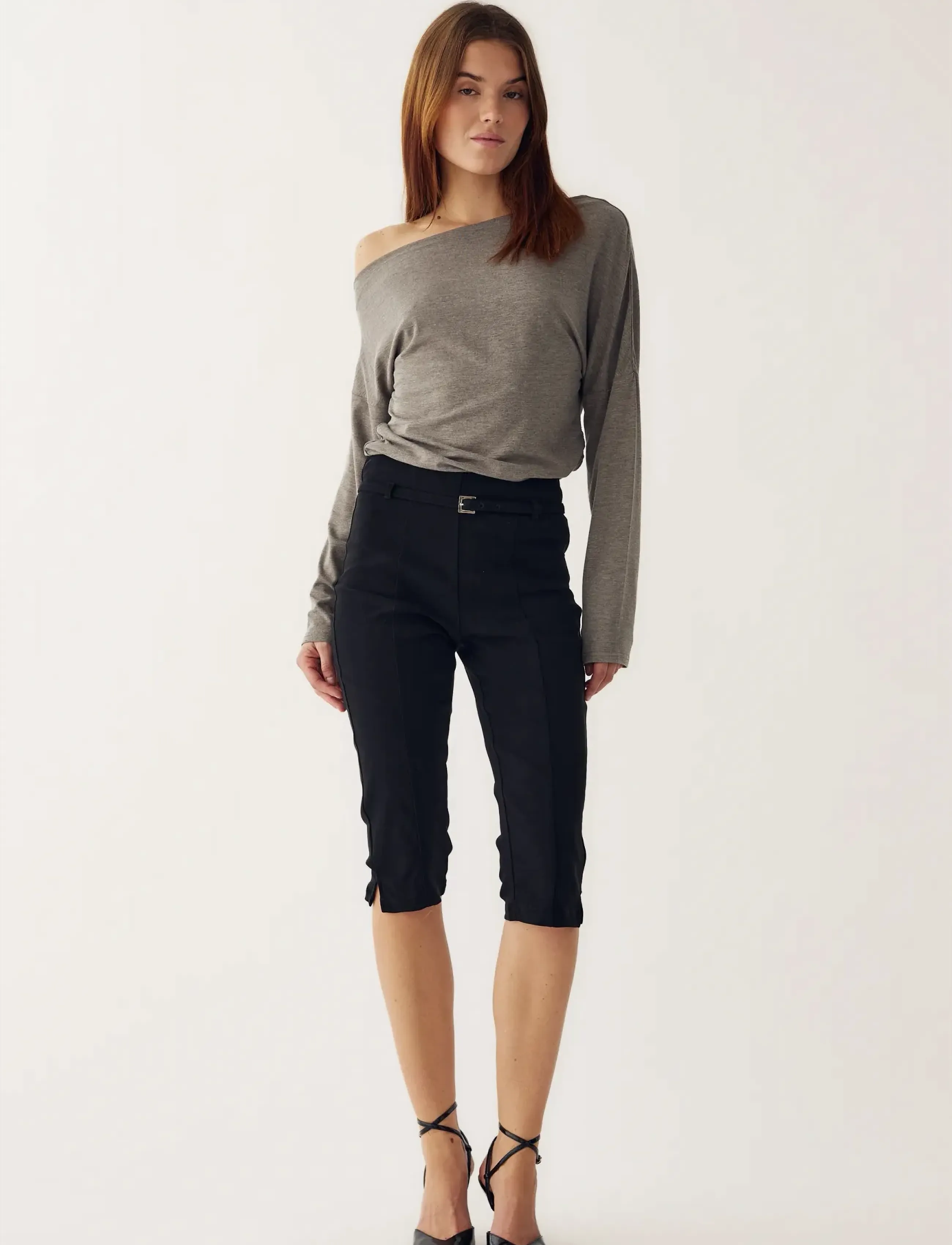 Noella N-Linza Mw B Capris, XL, Black, Bukser > Capri-Bukser, Dame