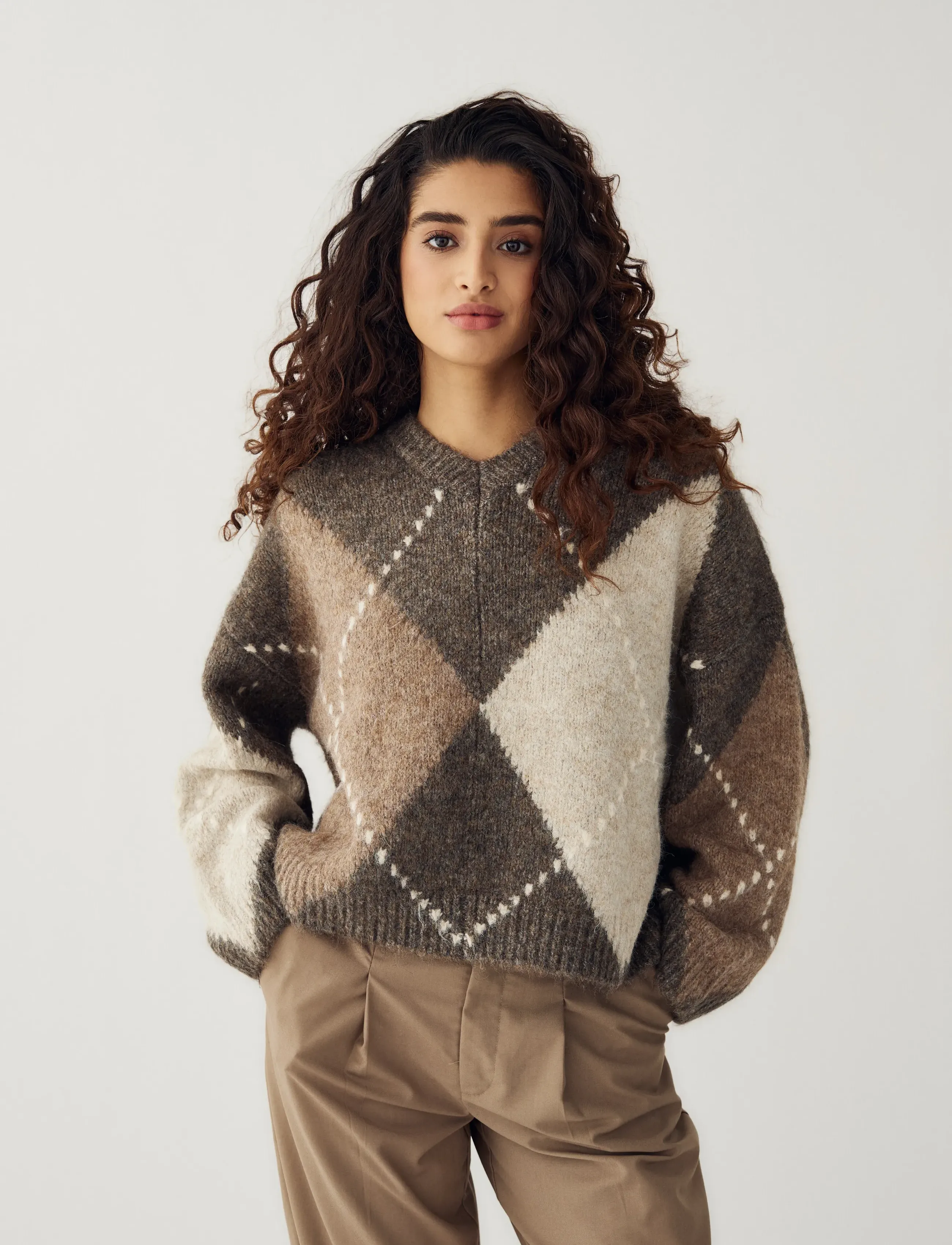 Noella - Lai Knit - striktrøjer - ash brown mix - 0