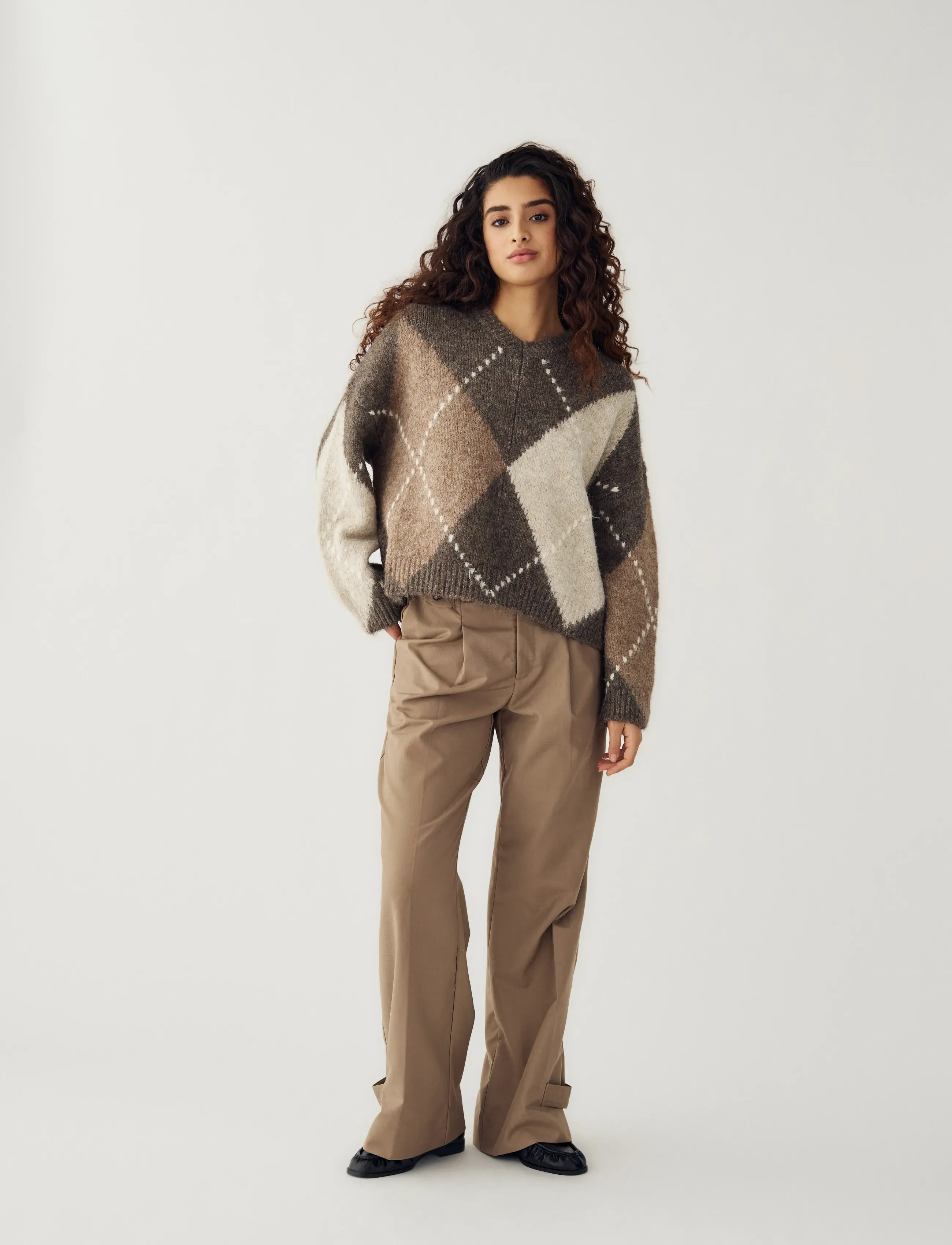 Noella - Lai Knit - striktrøjer - ash brown mix - 3