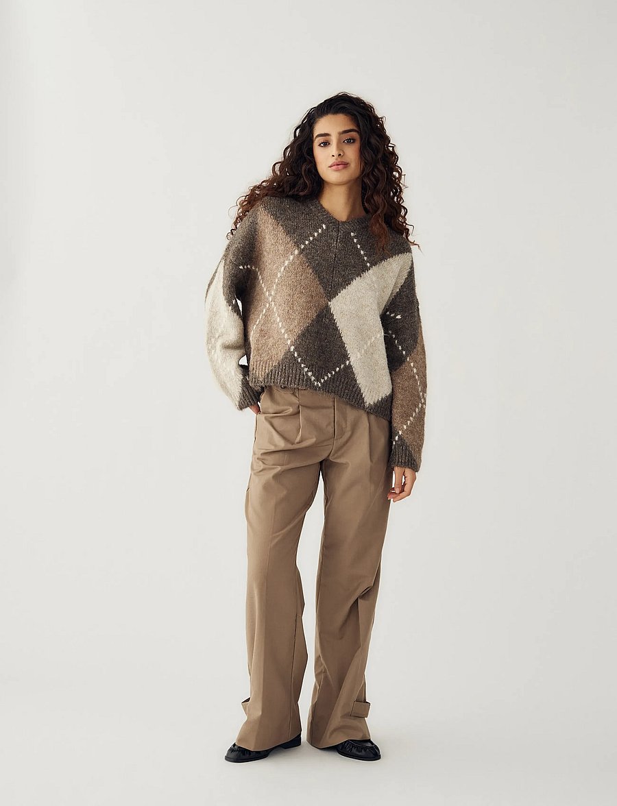 Noella - Lai Knit - striktrøjer - ash brown mix - 3