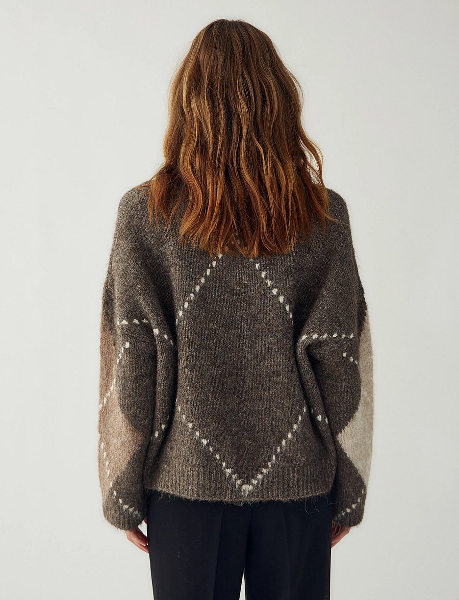 Noella - Lai Knit - pullover - ash brown mix - 3
