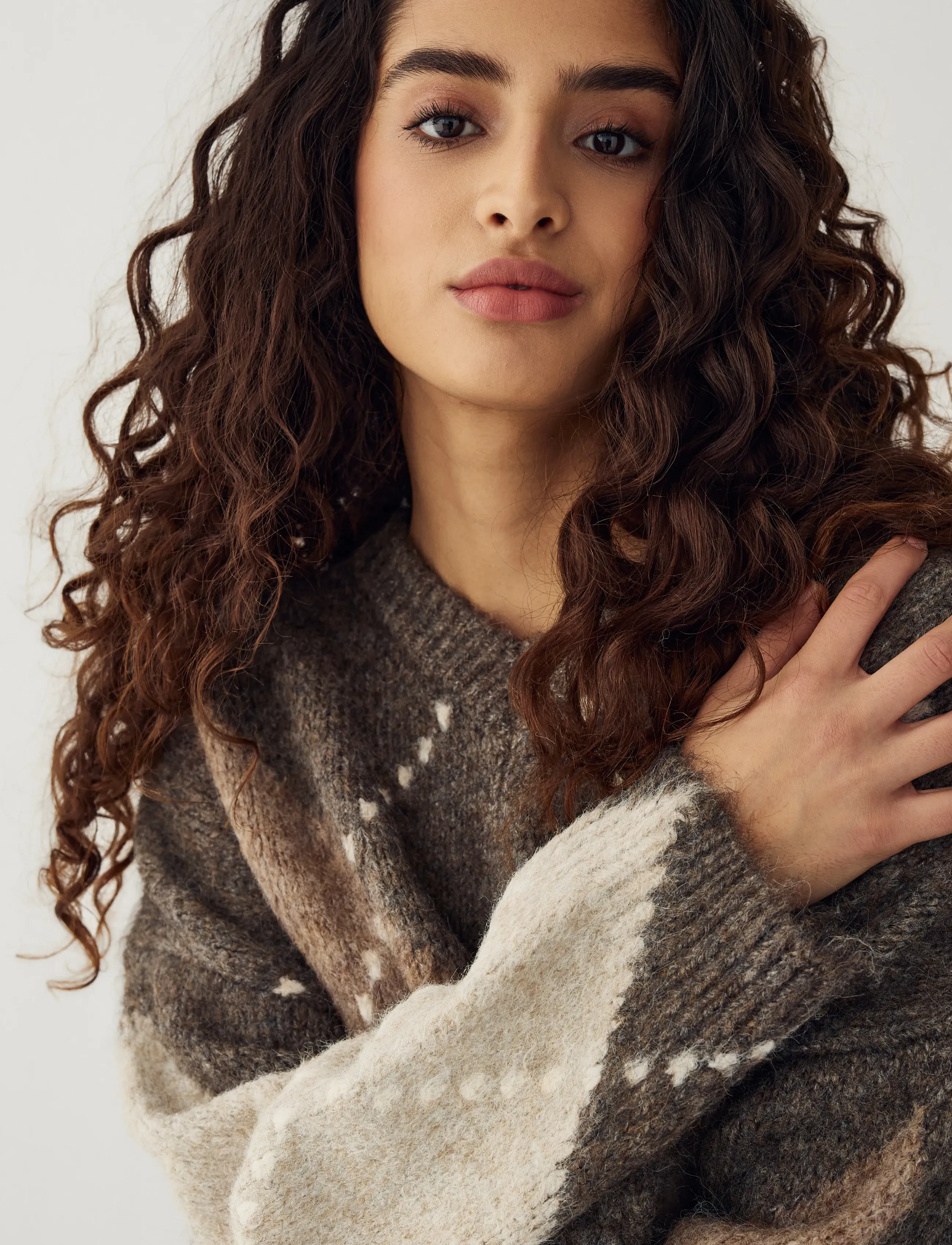 Noella - Lai Knit - striktrøjer - ash brown mix - 5