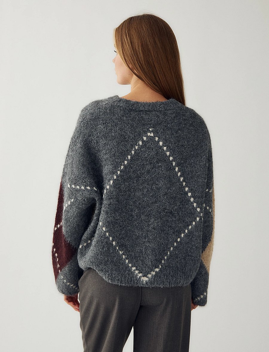 Noella - Lai Knit - kampsunid - medium grey mel. - 3