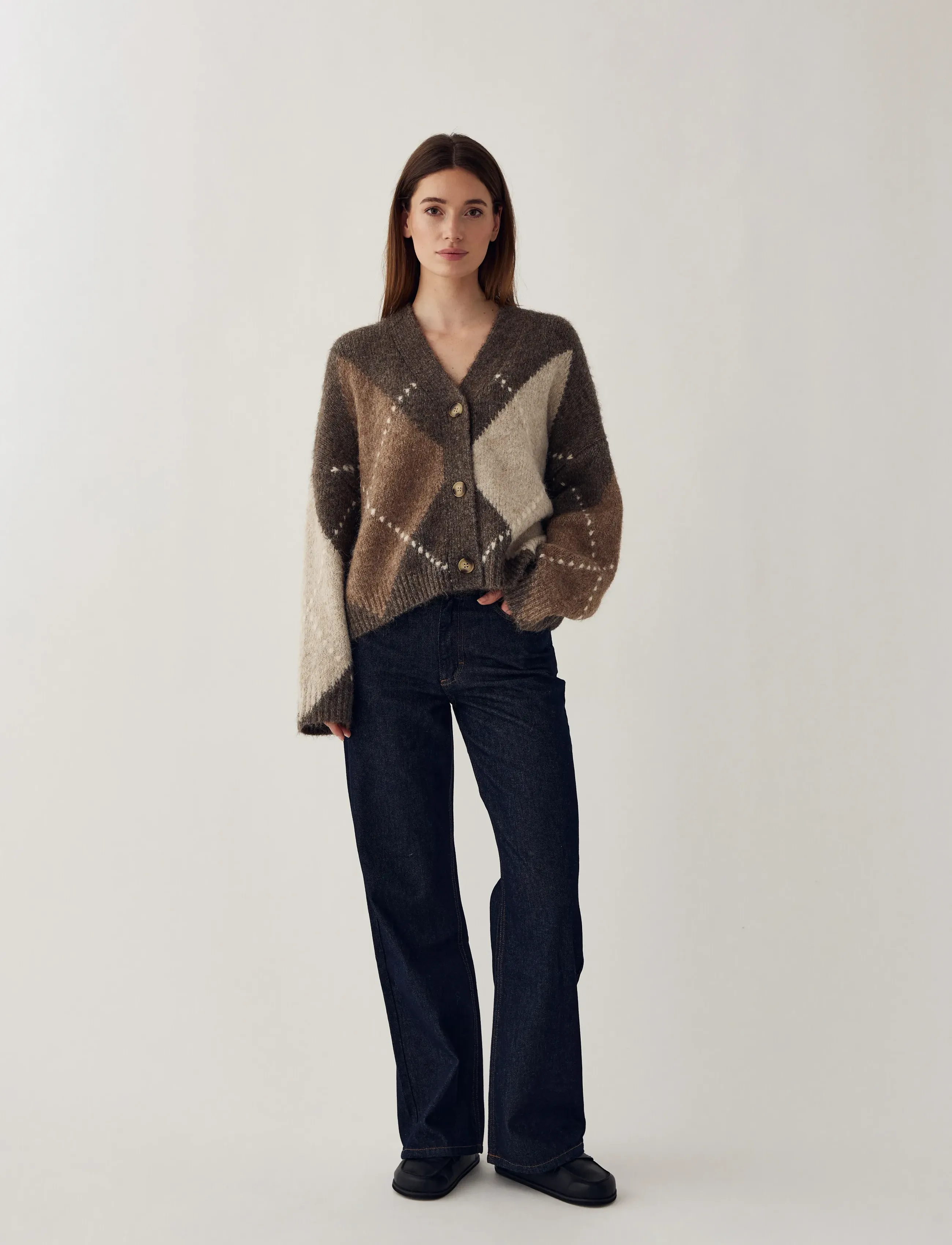 Noella N-Laiana Knit Cardigan, S/M, Knitwear, Braun - Cardigans, Frauen