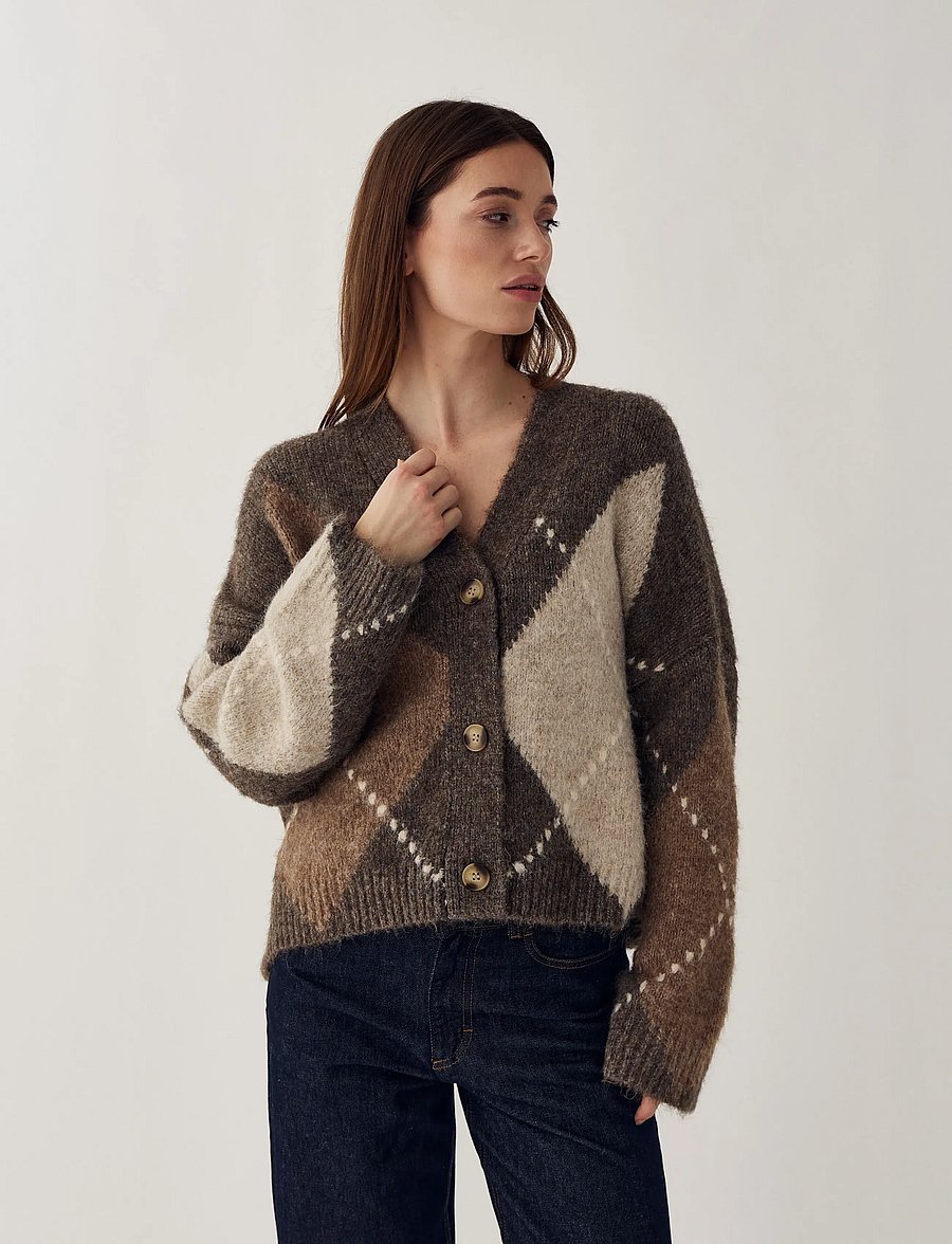 Noella - N-Laiana Knit Cardigan - cardigans - ash brown mix - 3