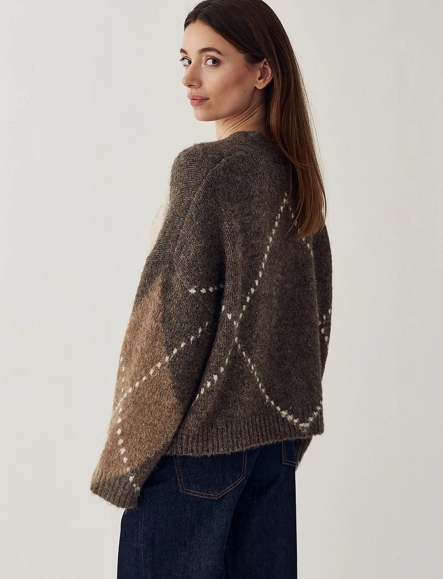 Noella - N-Laiana Knit Cardigan - cardigans - ash brown mix - 4