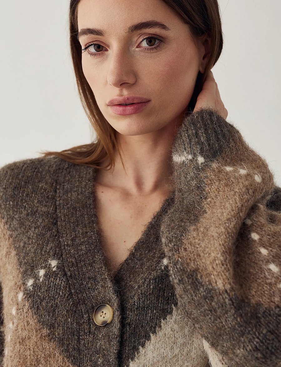 Noella - N-Laiana Knit Cardigan - cardigans - ash brown mix - 5