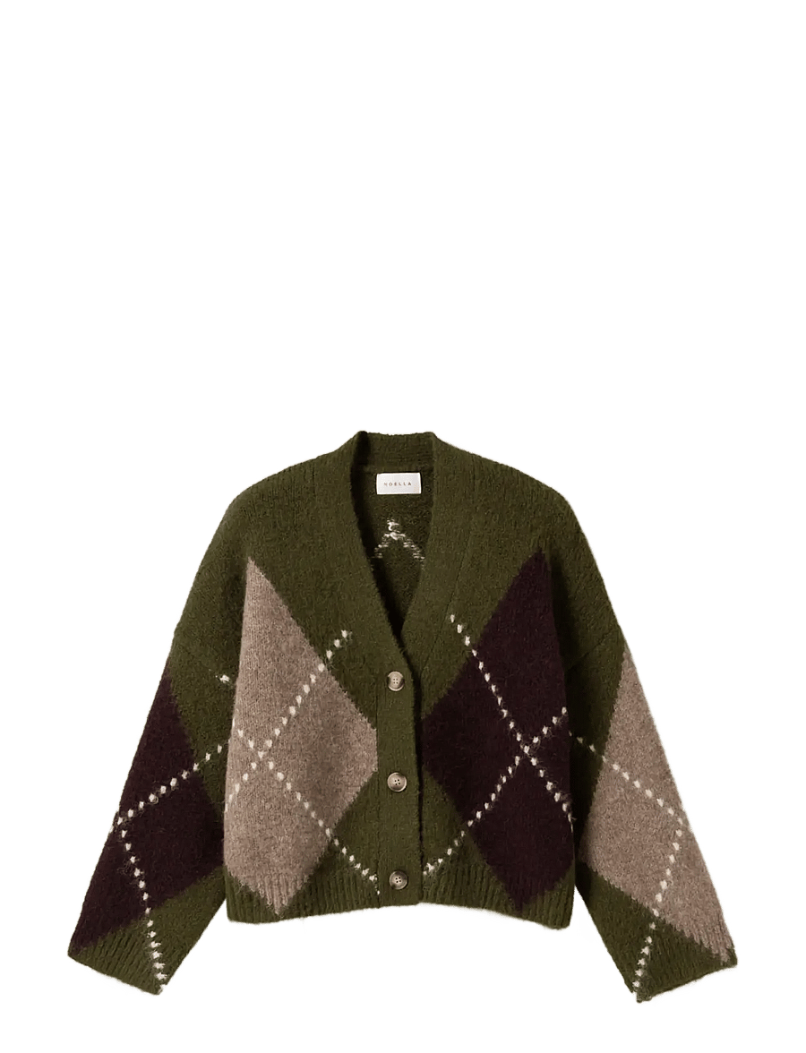 Noella - N-Laiana Knit Cardigan - muotitrendit - avocado green mix - 1