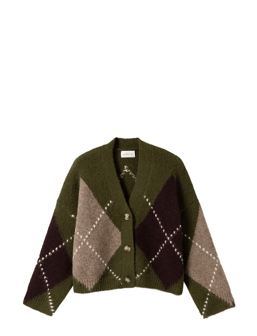 Noella - N-Laiana Knit Cardigan - strickjacken - avocado green mix - 1