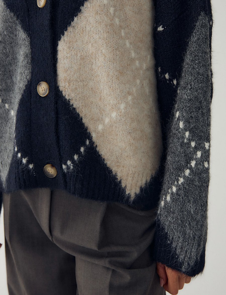 Noella - N-Laiana Knit Cardigan - cardigans - navy mix - 4