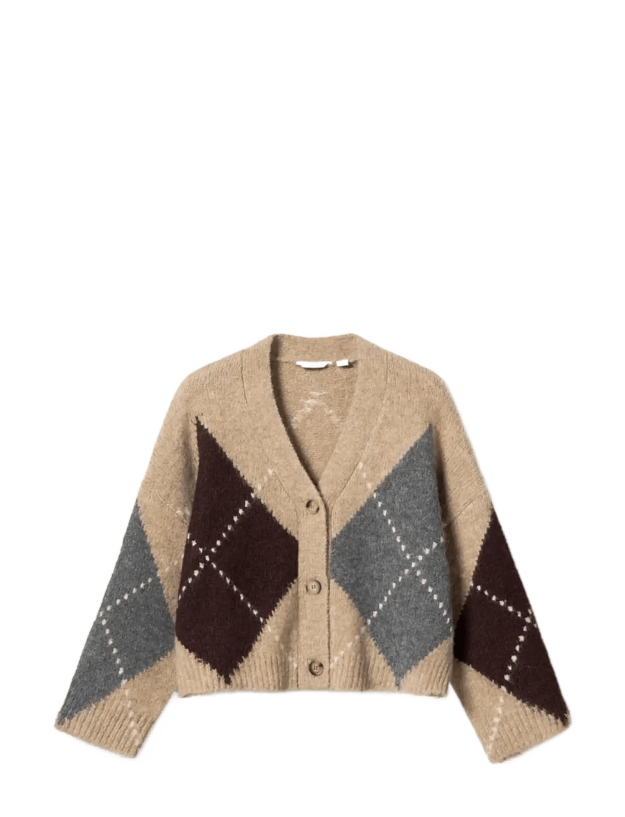 Noella - N-Laiana Knit Cardigan - koftor - sand melange - 1
