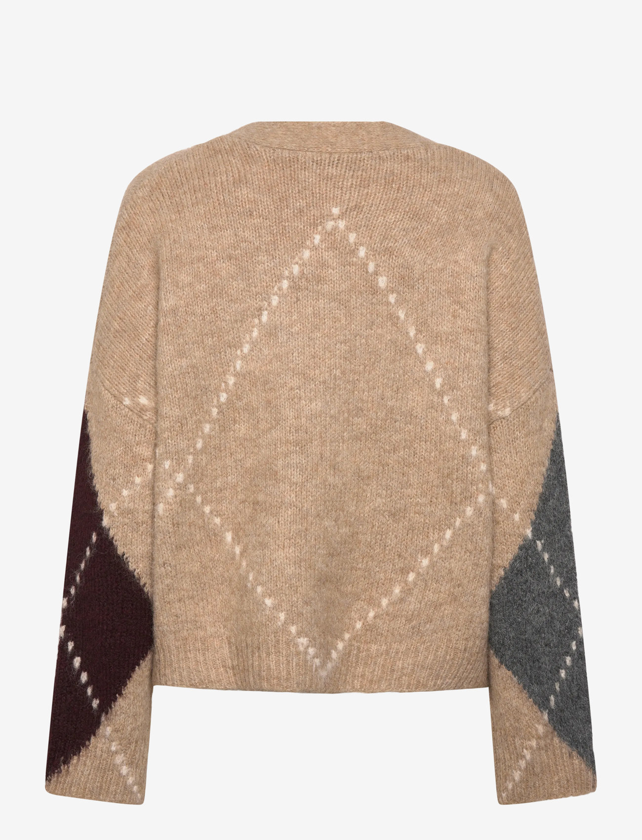 Noella - N-Laiana Knit Cardigan - koftor - sand melange - 2