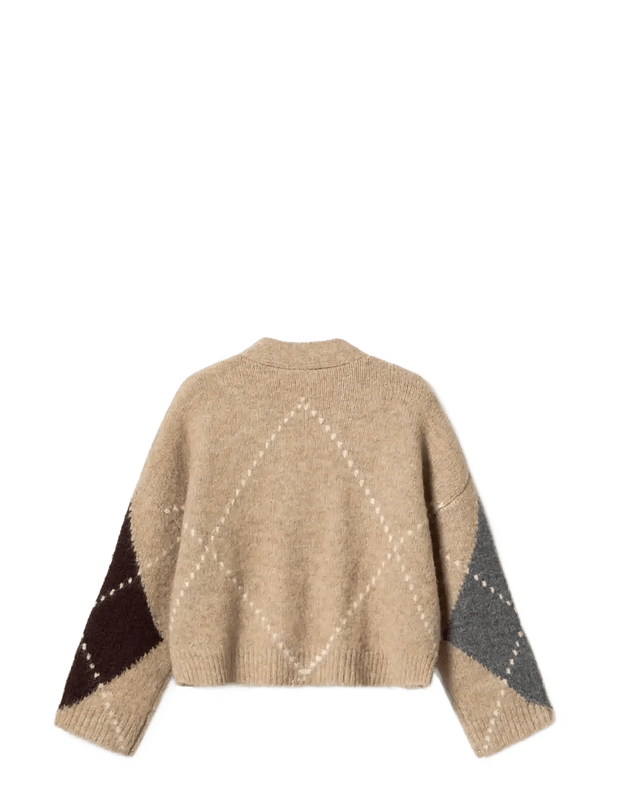 Noella - N-Laiana Knit Cardigan - koftor - sand melange - 2