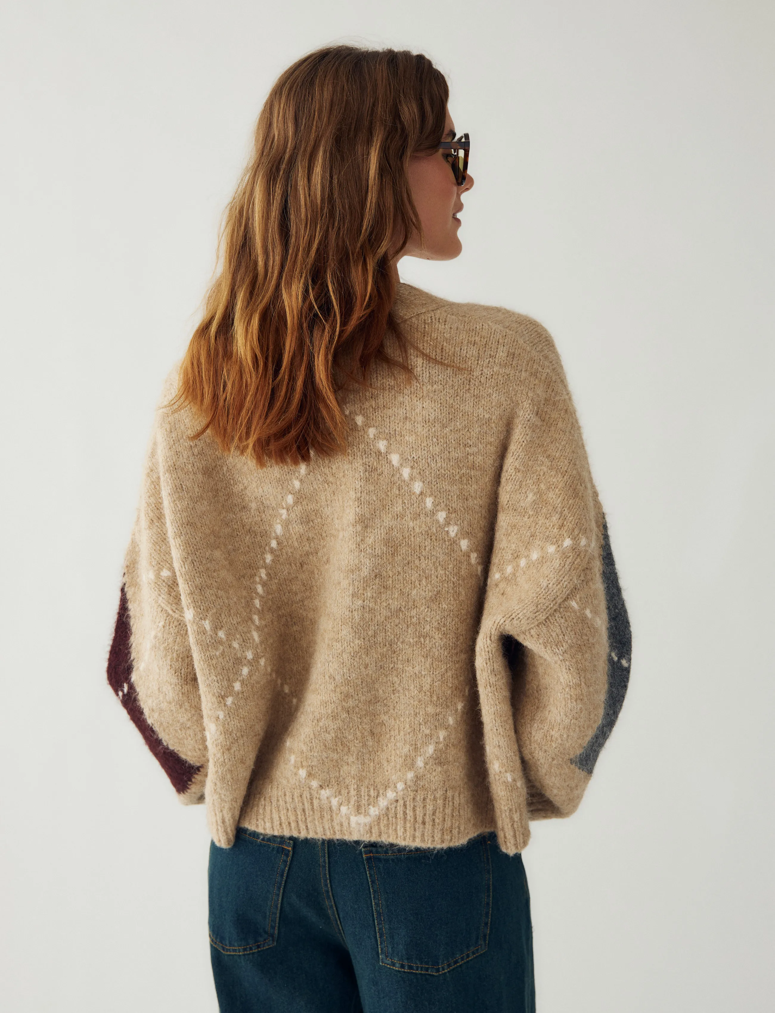 Noella - N-Laiana Knit Cardigan - koftor - sand melange - 3