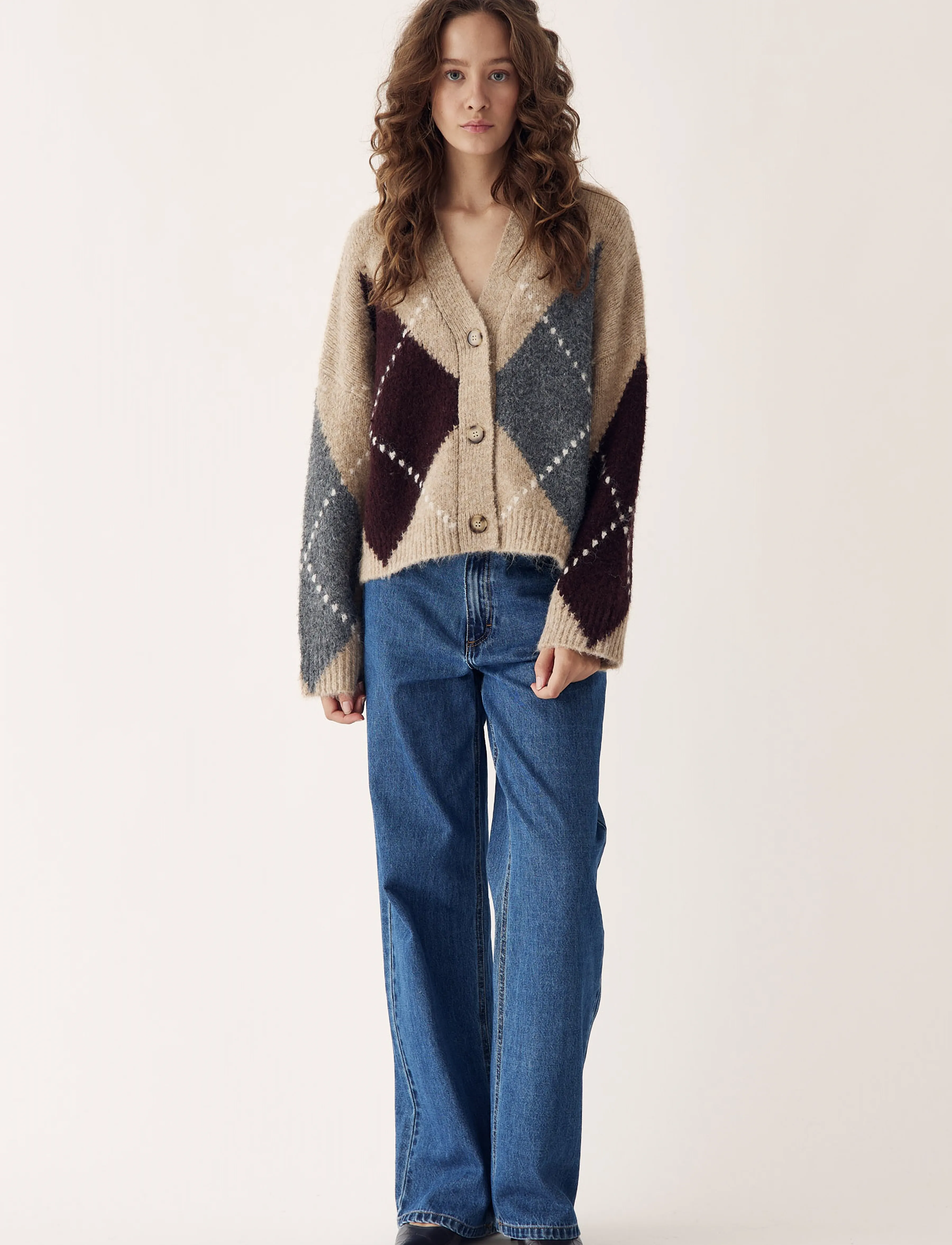 Noella - N-Laiana Knit Cardigan - cardigans - sand melange - 5