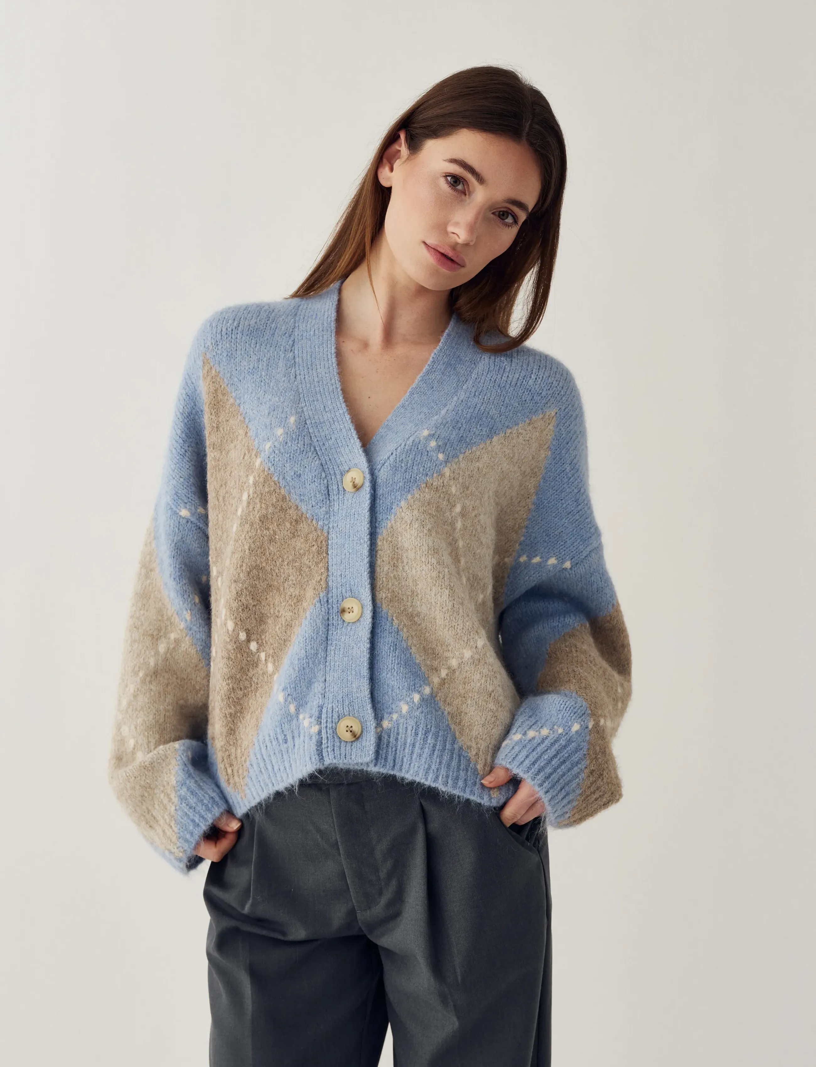 Noella N-Laiana Knit Cardigan - Noella - SKY BLUE MIX / blue