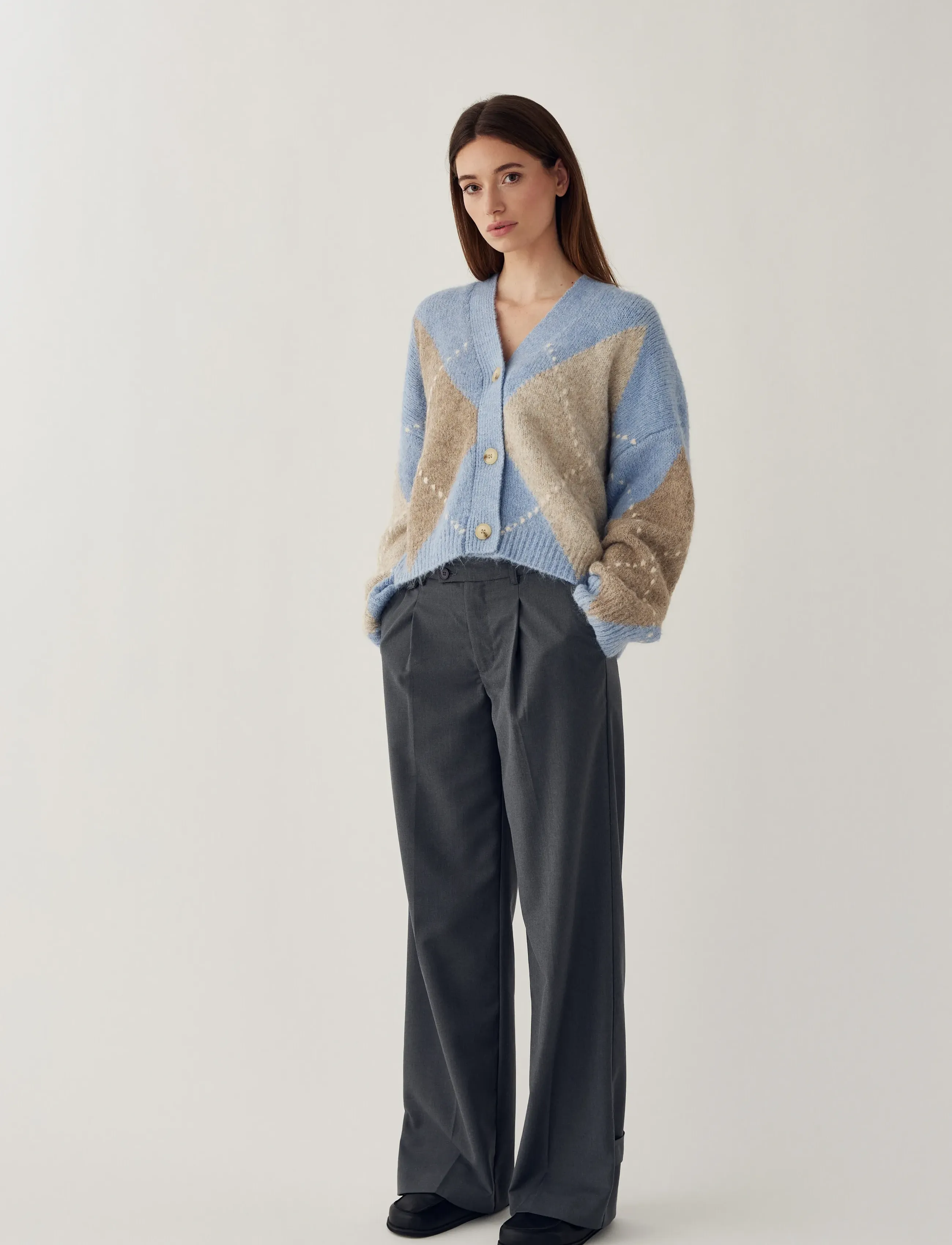 Noella - N-Laiana Knit Cardigan - gilets - sky blue mix - 4