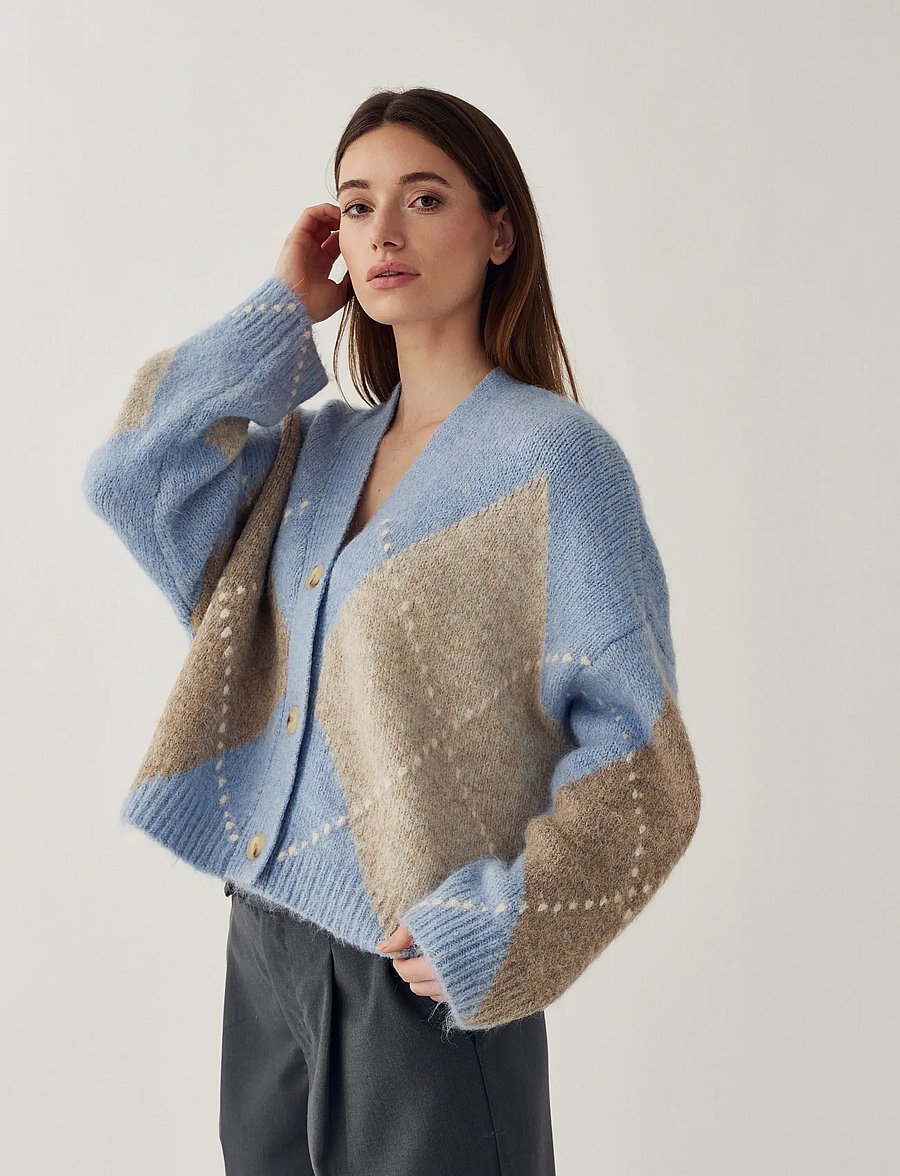 Noella - N-Laiana Knit Cardigan - strickjacken - sky blue mix - 5