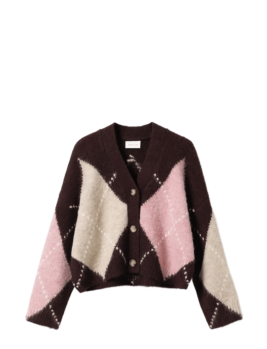 Noella - N-Laiana Knit Cardigan - cardigans - winetasting mix - 1