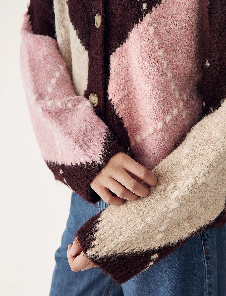 Noella - N-Laiana Knit Cardigan - cardigans - winetasting mix - 4