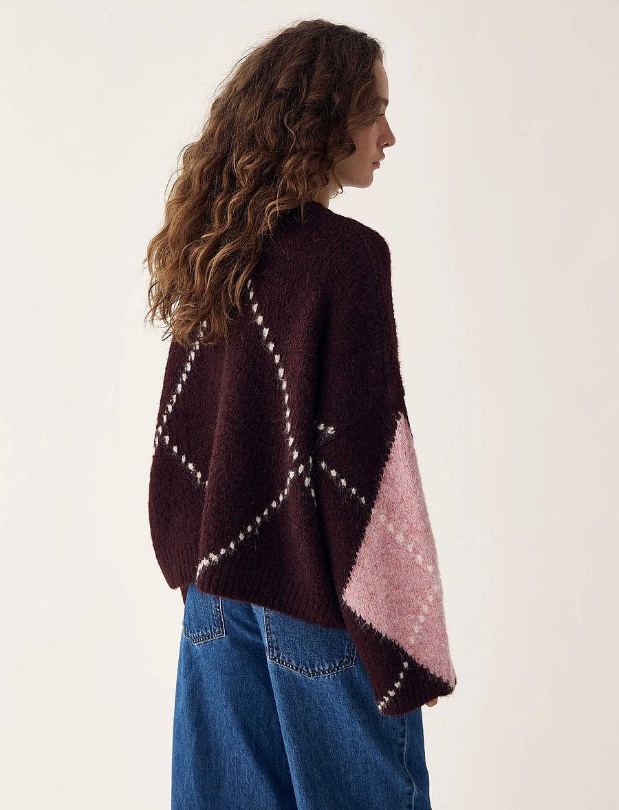 Noella - N-Laiana Knit Cardigan - cardigans - winetasting mix - 5