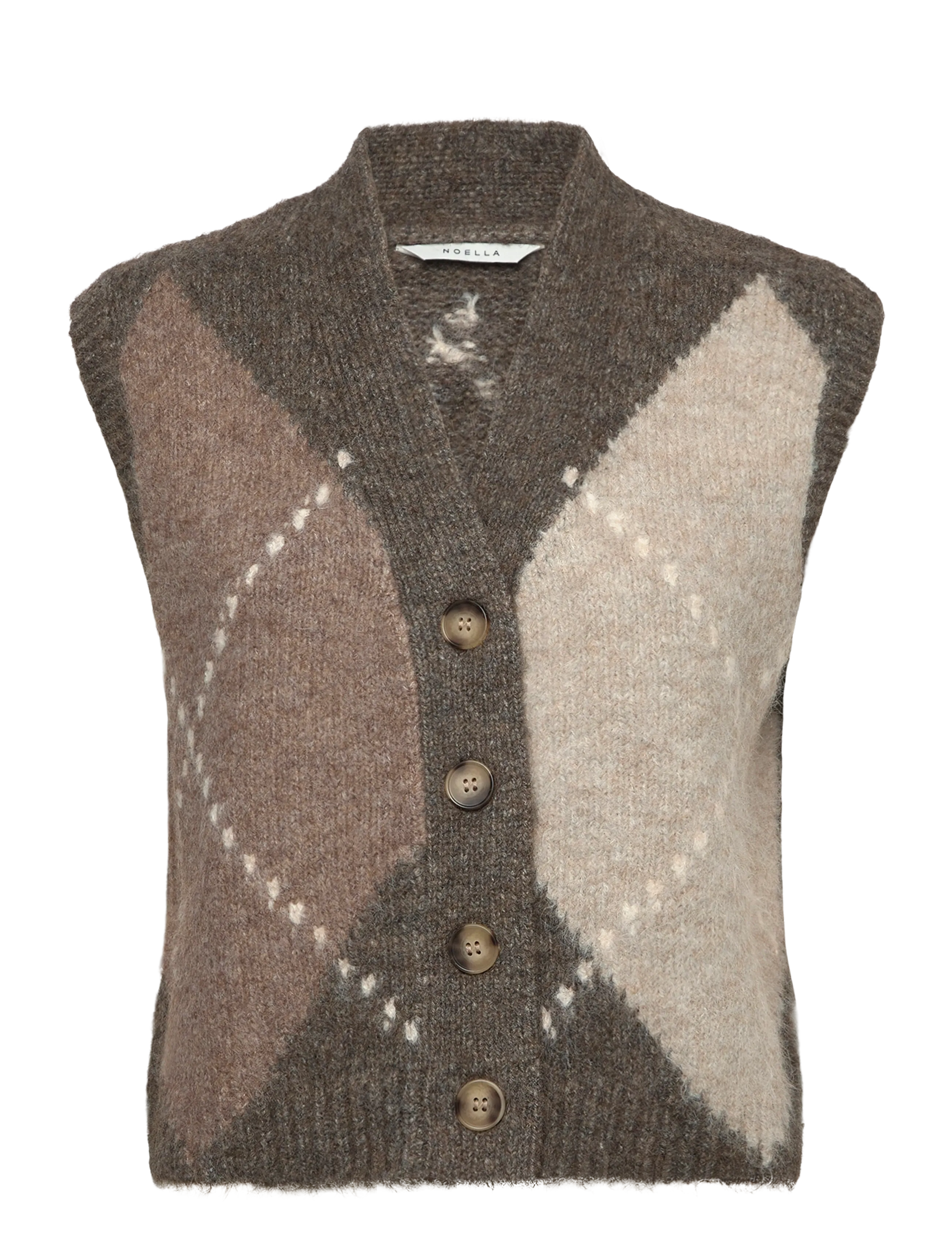 Noella N-Laiana Knit Vest - Strickmode - ASH BROWN MIX / brown