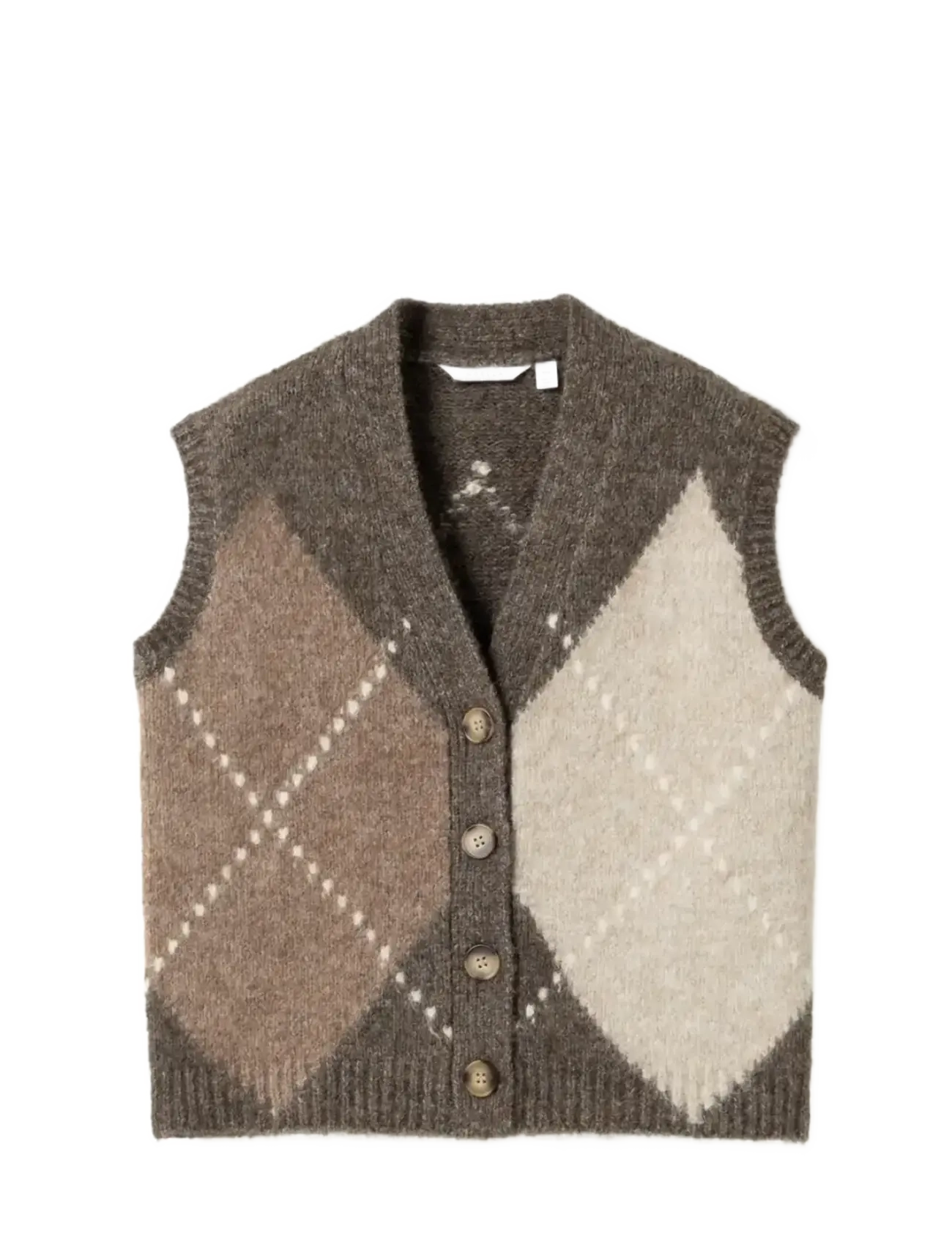 Noella N-Laiana Knit Vest - Transitional Layering - ASH BROWN MIX / brown