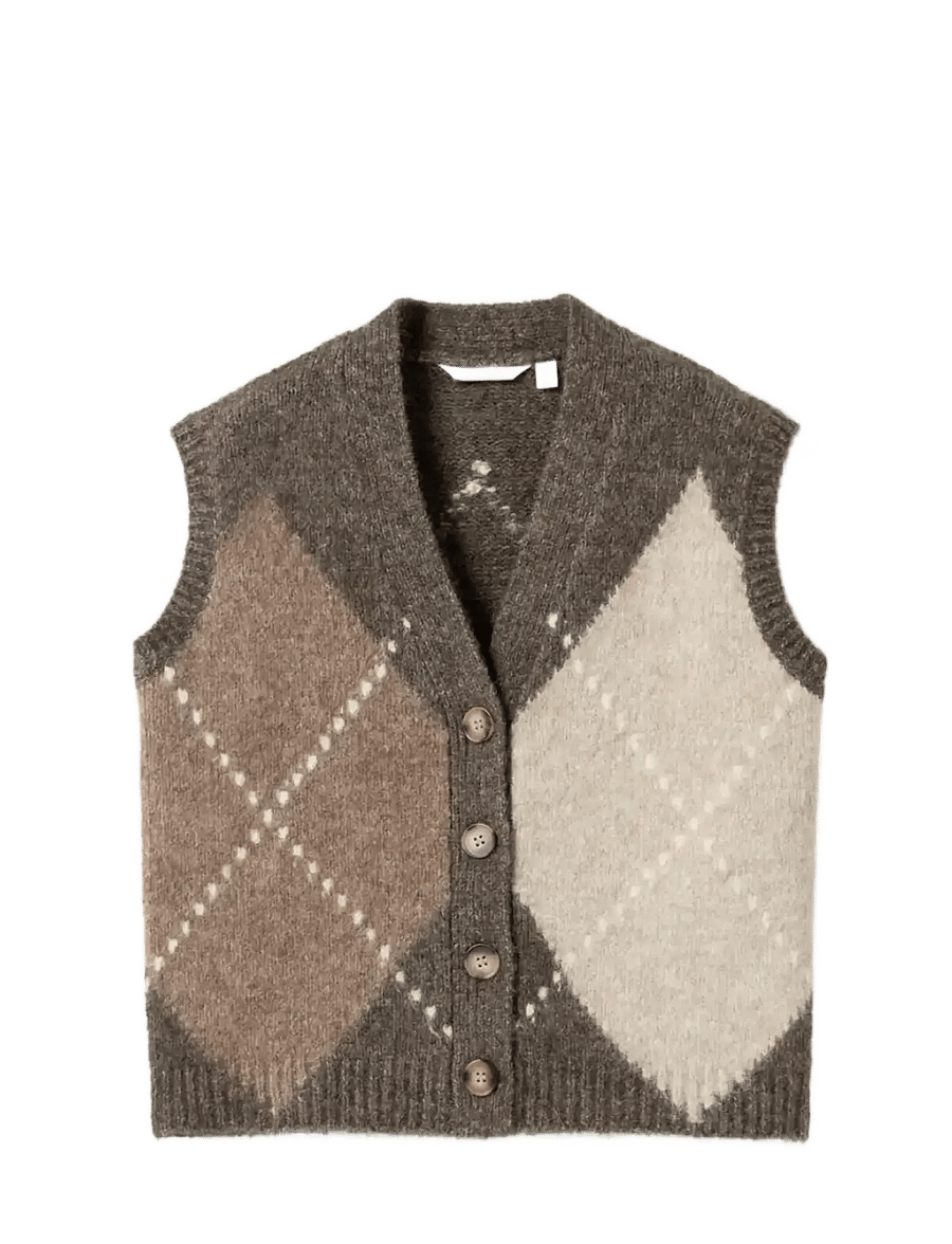 Noella - N-Laiana Knit Vest - strickwesten - ash brown mix - 1