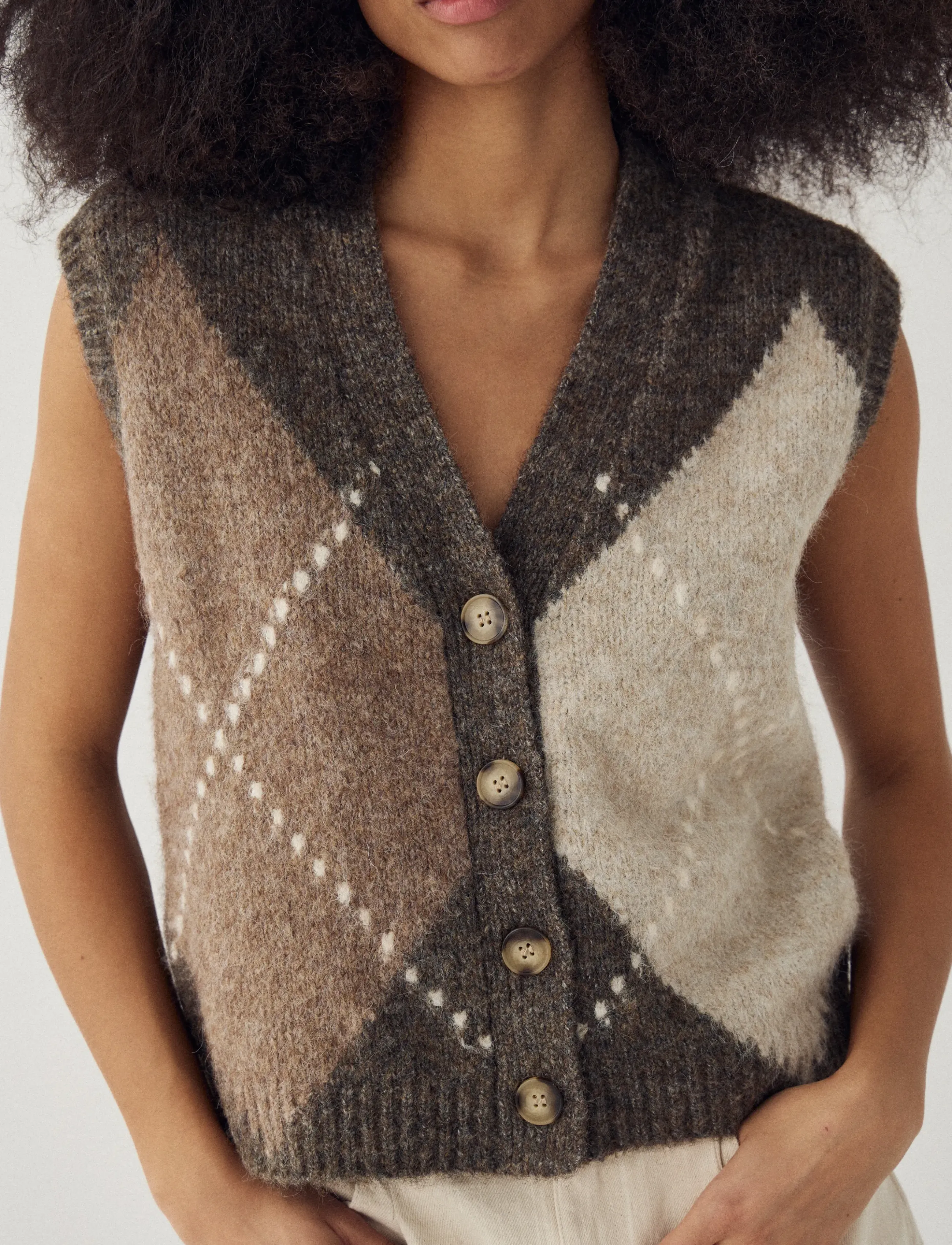 Noella N-Laiana Knit Vest - Liivit - ASH BROWN MIX / brown