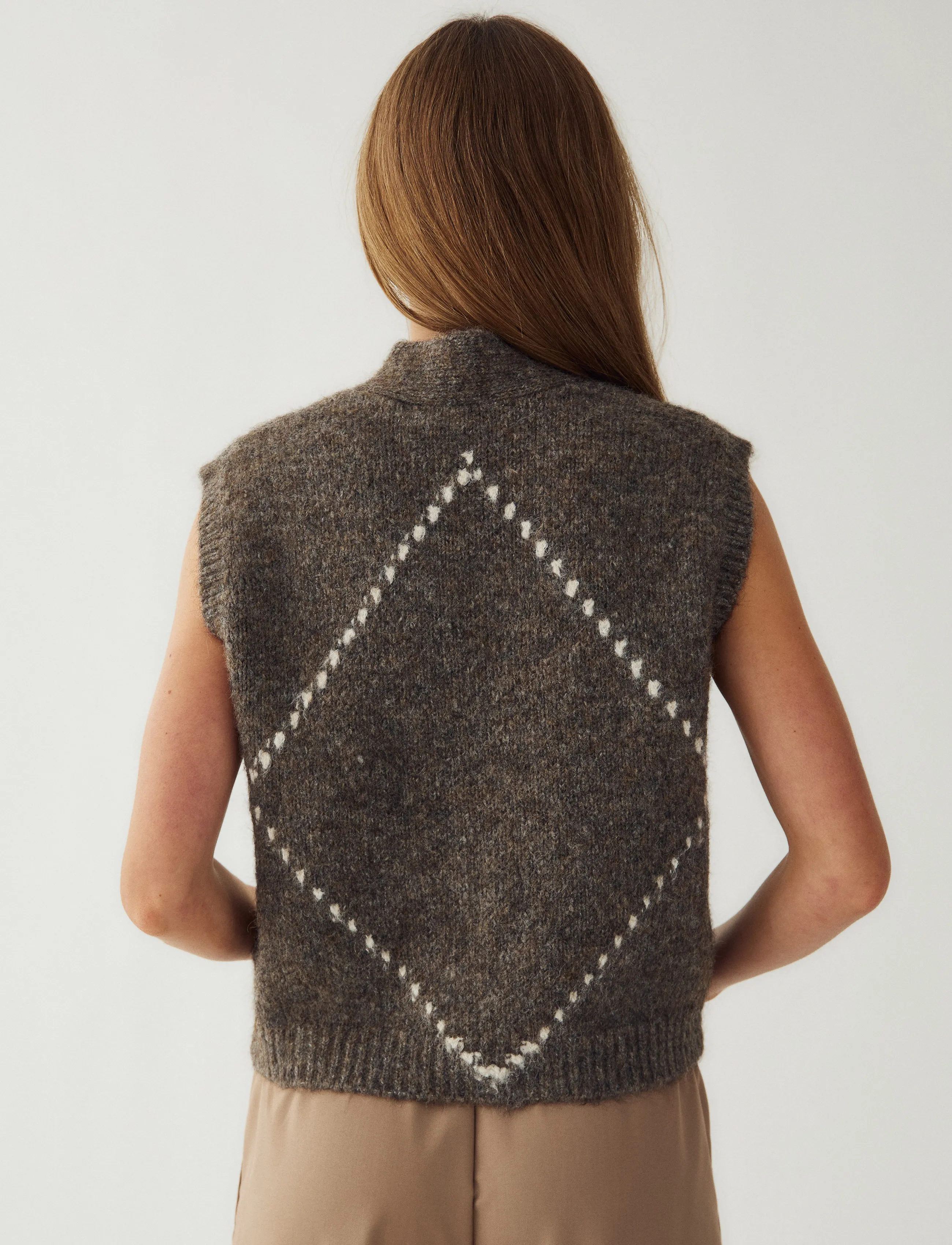 Noella - N-Laiana Knit Vest - strickwesten - ash brown mix - 3