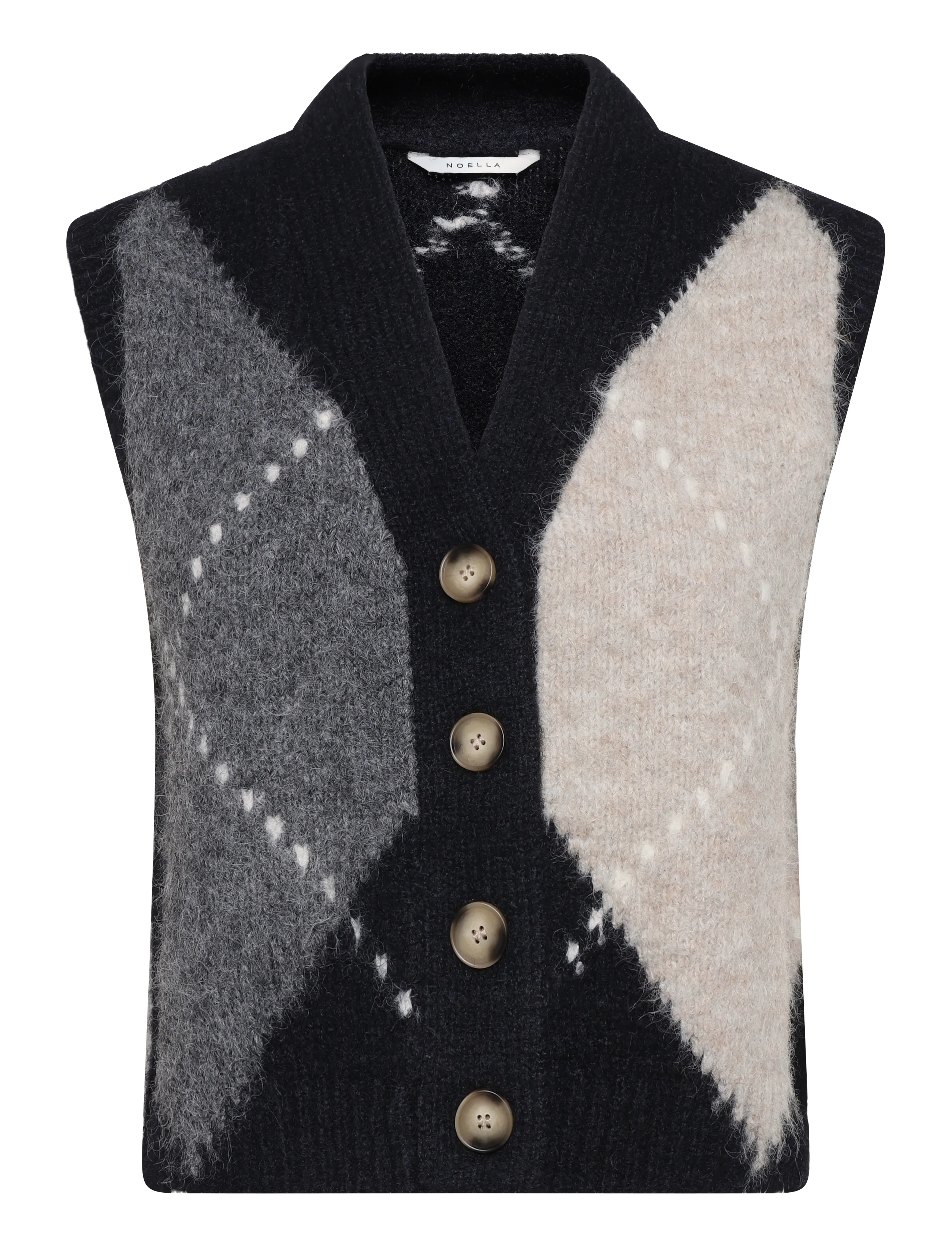 Noella N-Laiana Knit Vest - Knitted vests - NAVY MIX / black