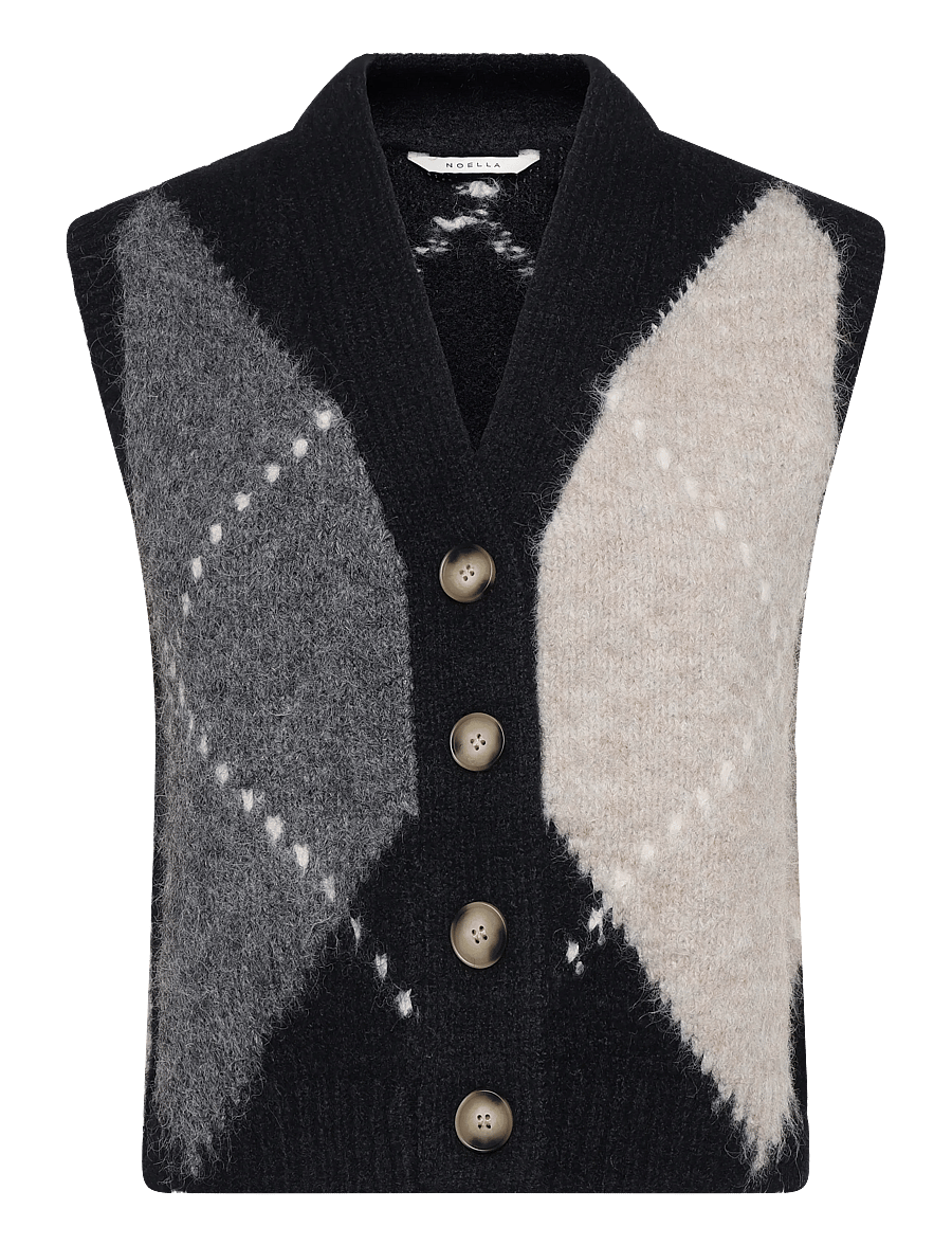 Noella - N-Laiana Knit Vest - strickwesten - navy mix - 1
