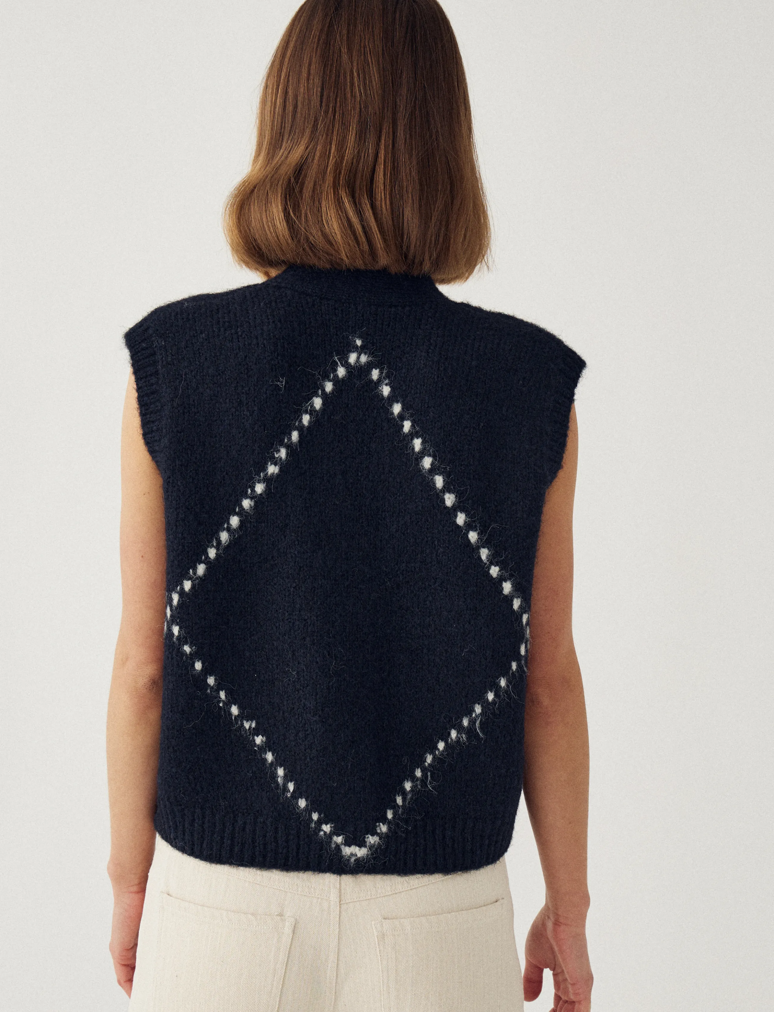 Noella - N-Laiana Knit Vest - knitted vests - navy mix - 3