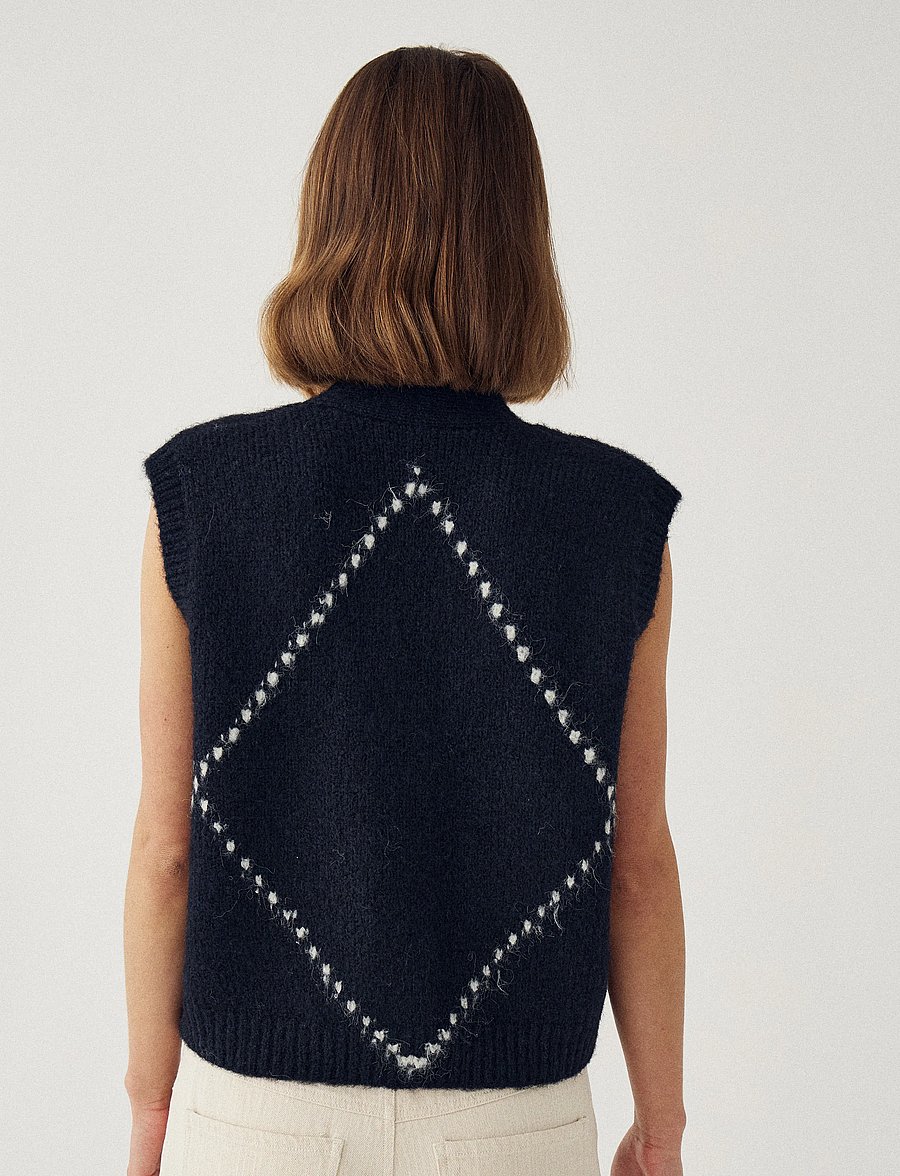 Noella - N-Laiana Knit Vest - gebreide vesten - navy mix - 3