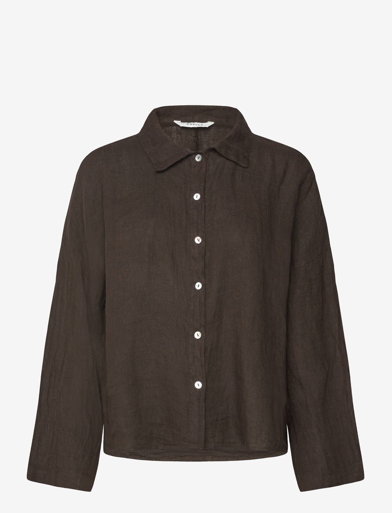 Noella - Leanora Shirt - langærmede skjorter - chocolate - 0