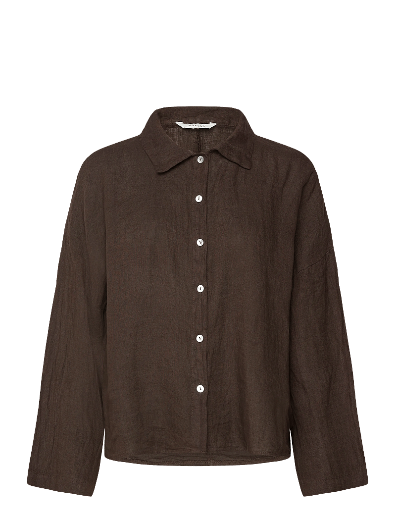 Noella - Leanora Shirt - langærmede skjorter - chocolate - 0