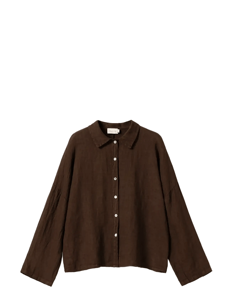 Noella - Leanora Shirt - langærmede skjorter - chocolate - 1