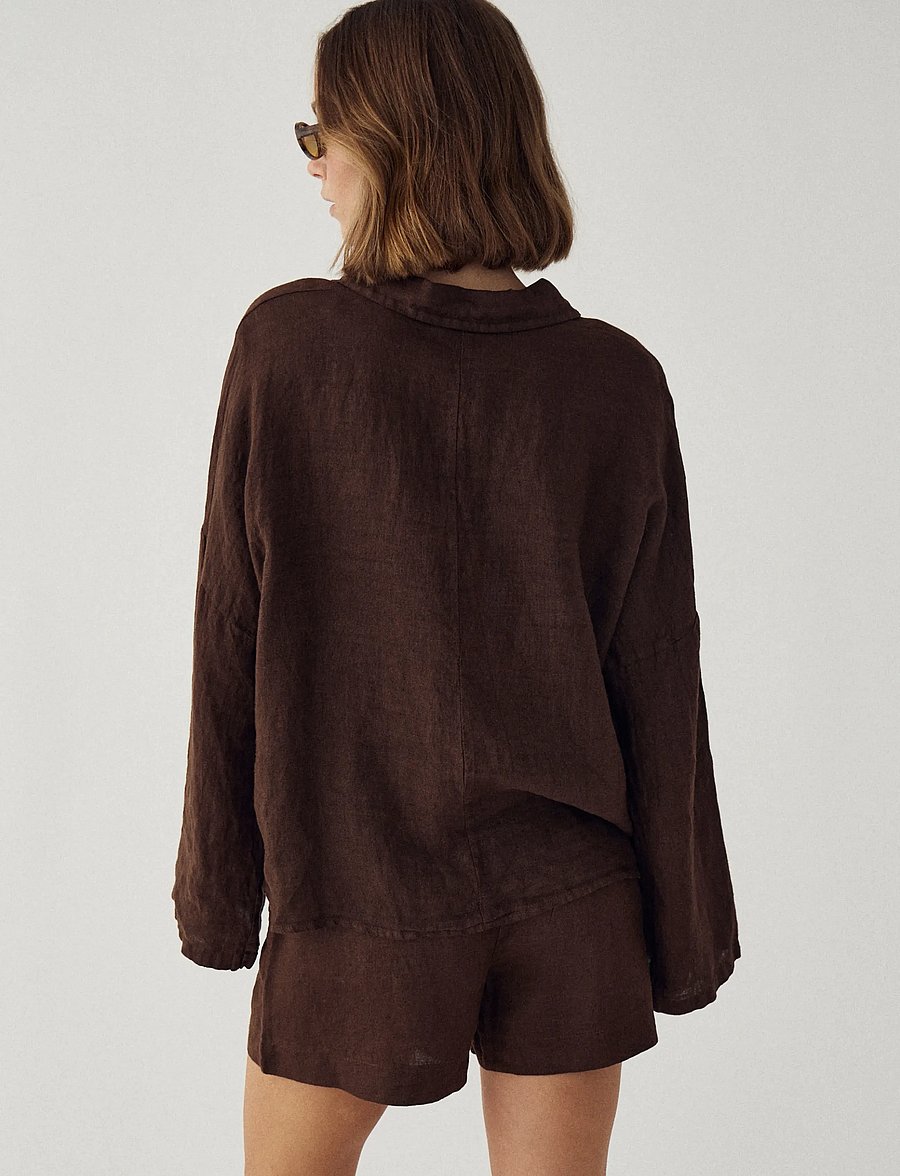 Noella - Leanora Shirt - langærmede skjorter - chocolate - 3