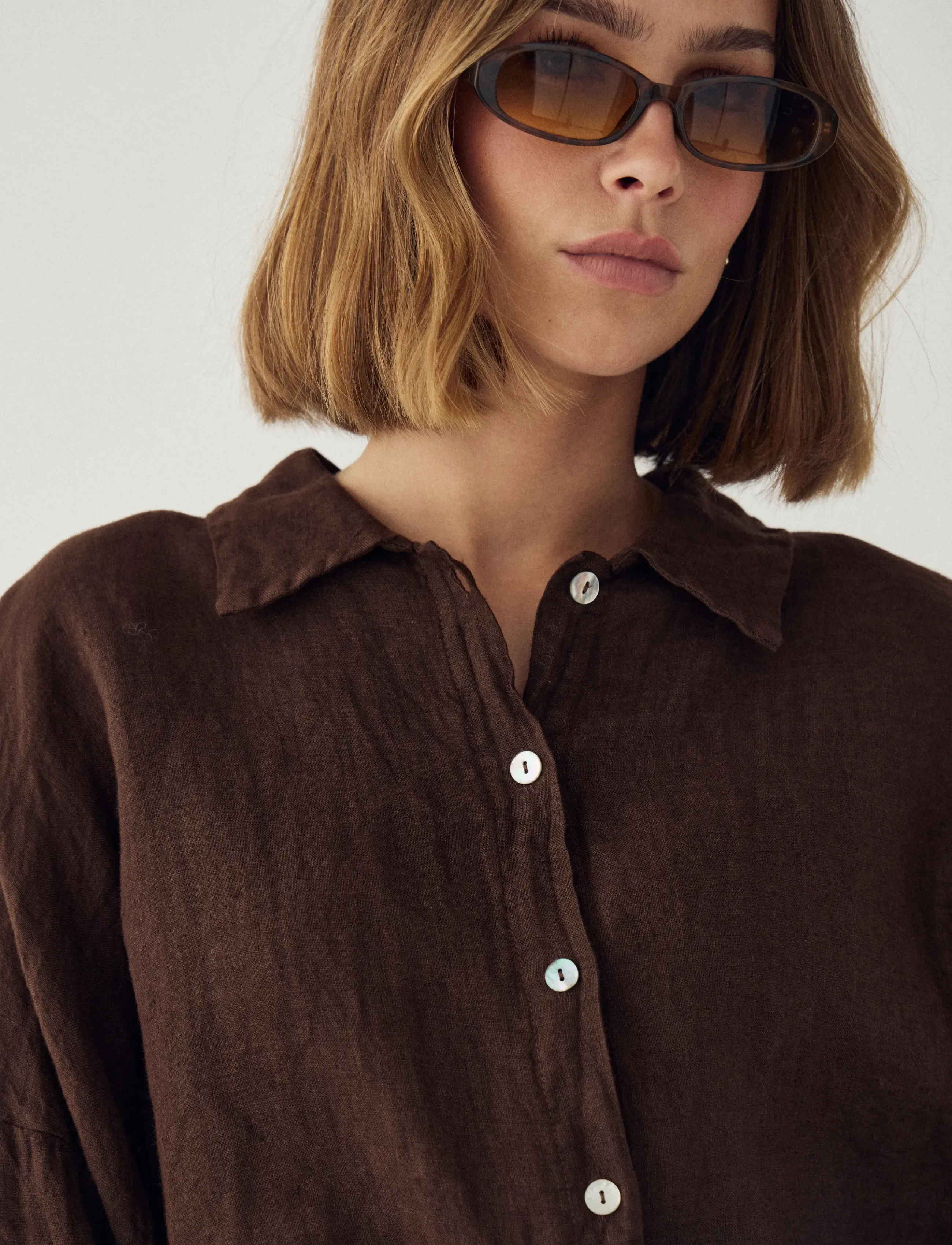 Noella - Leanora Shirt - langärmlige hemden - chocolate - 4
