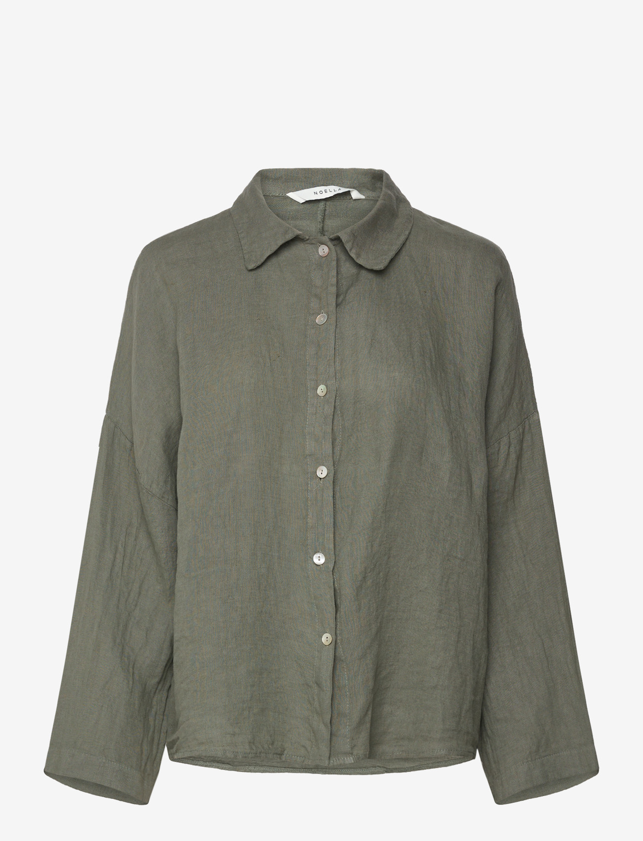 Noella - Leanora Shirt - langærmede skjorter - green leaf - 0