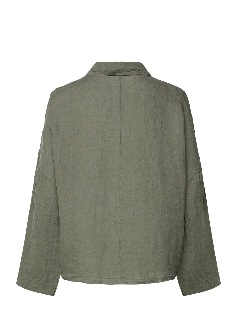 Noella - Leanora Shirt - langærmede skjorter - green leaf - 1