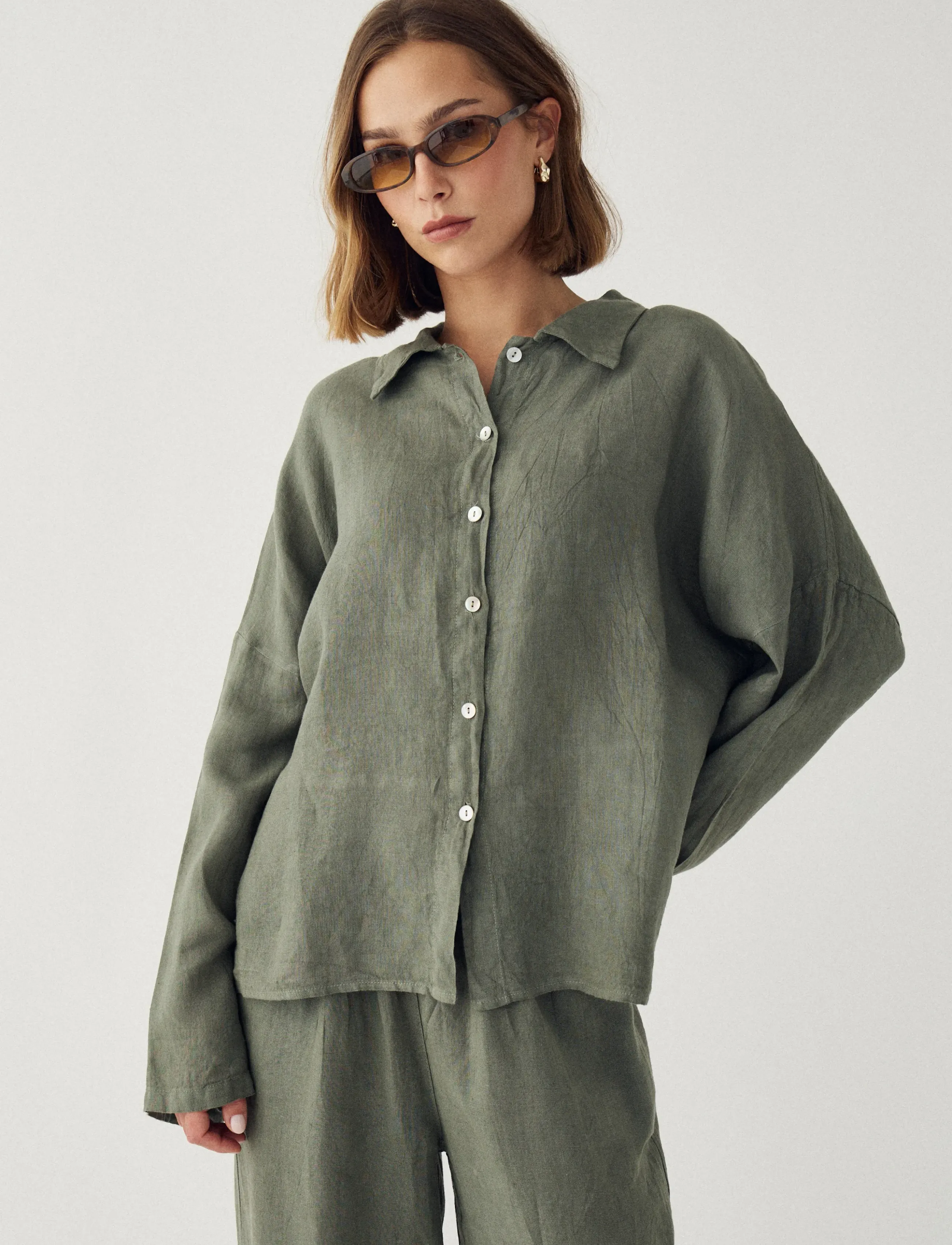 Noella Leanora Shirt - Blusar & Skjortor - GREEN LEAF / green
