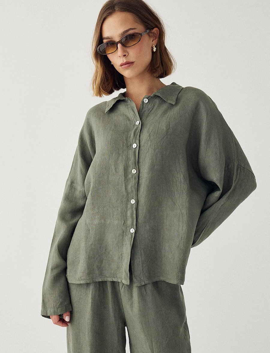 Noella - Leanora Shirt - overhemden met lange mouwen - green leaf - 0