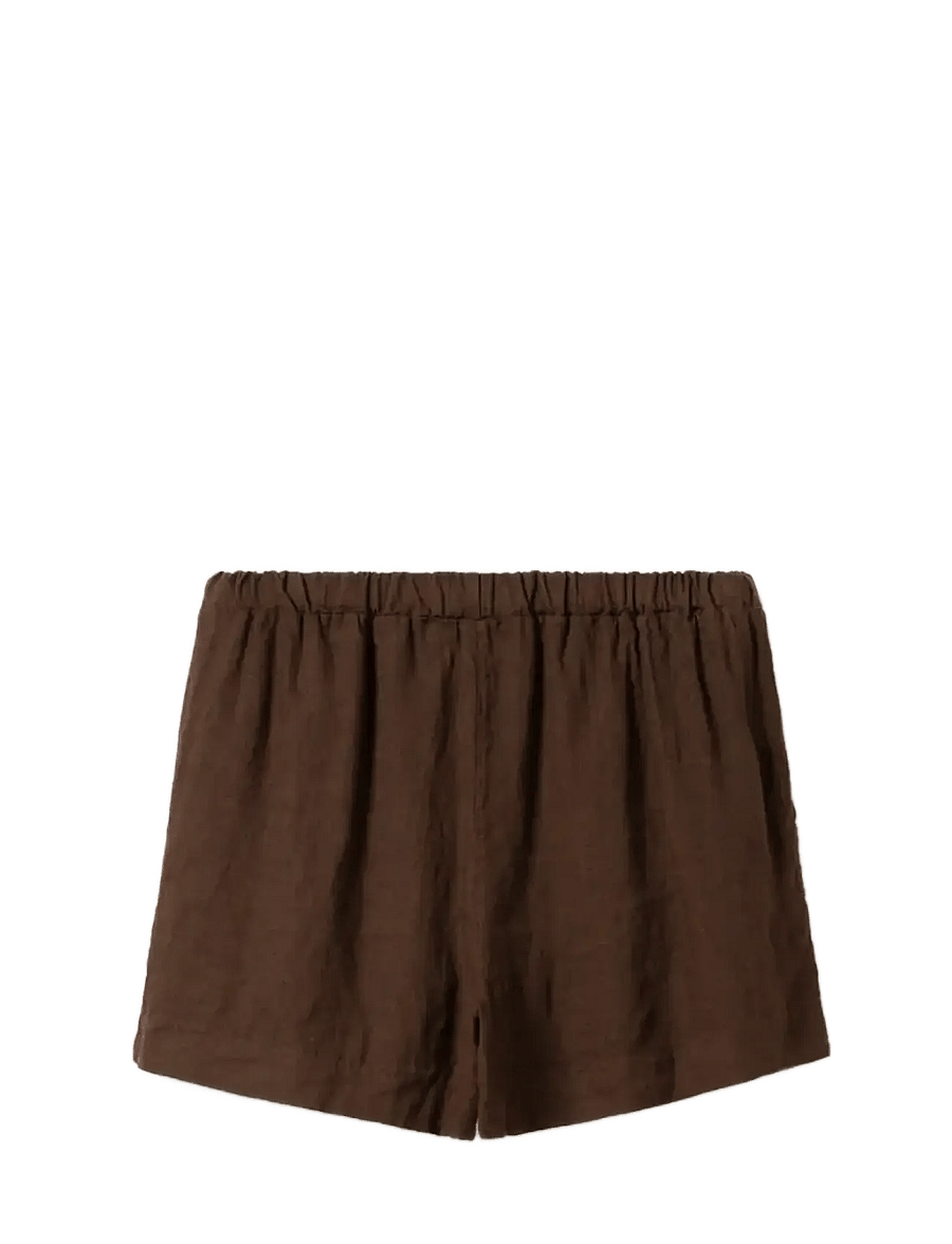Noella - Layne Shorts - linased lühikesed püksid - chocolate - 2