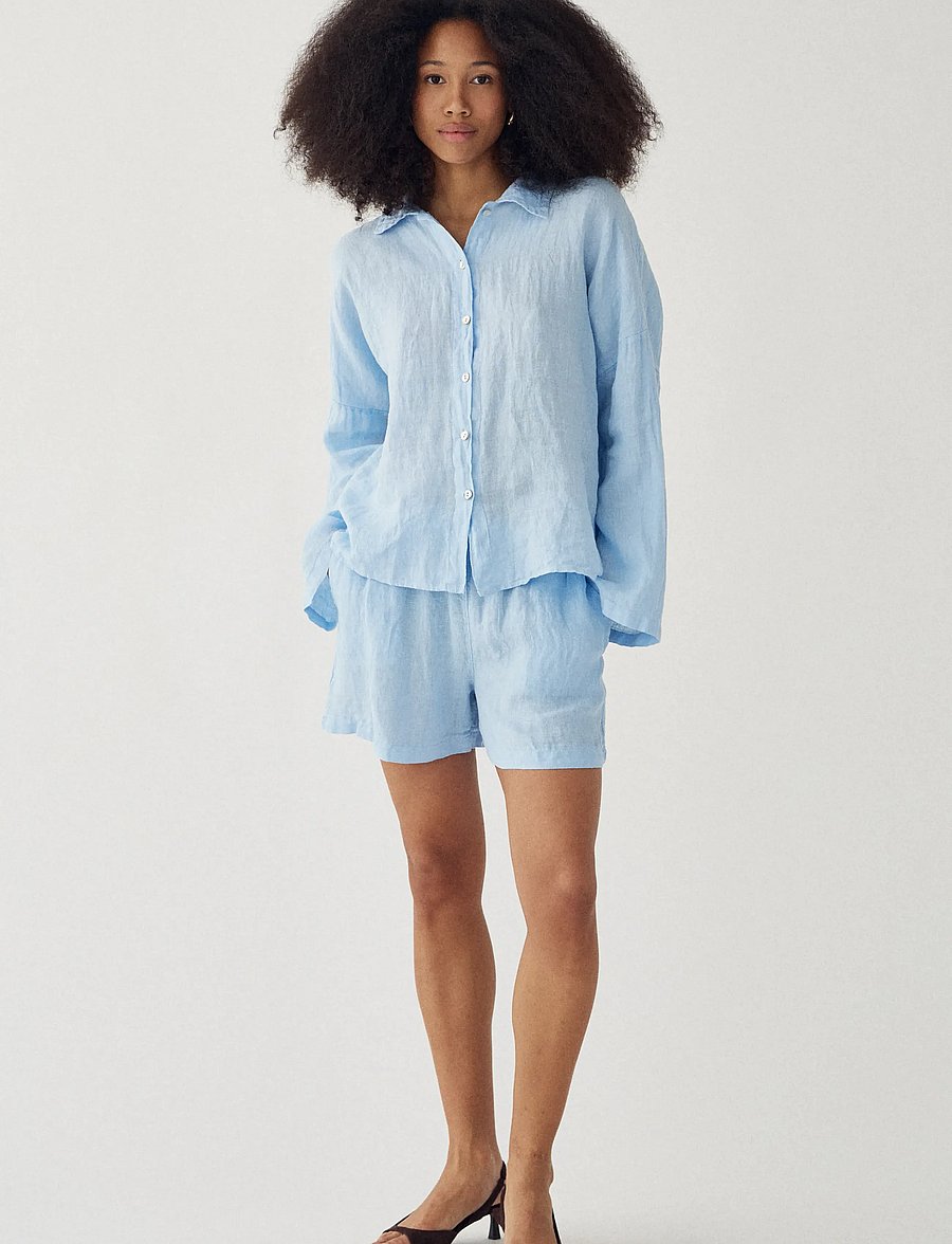 Noella - Layne Shorts - hørshorts - light blue - 5